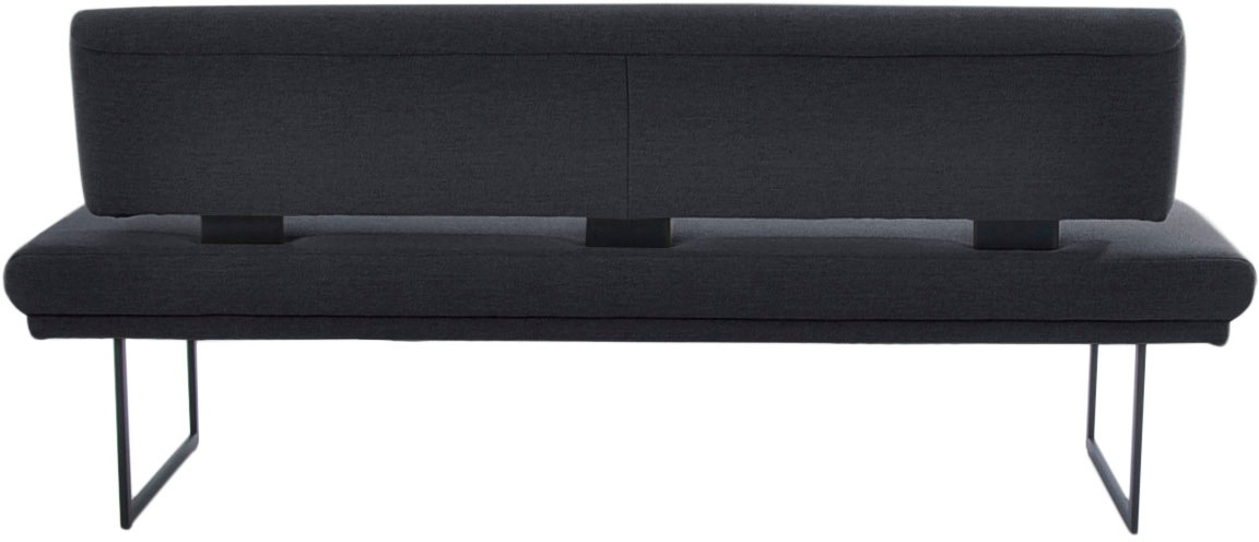 K+W Komfort & Wohnen Polsterbank »Longbeach«, (1 St.), mit Metallkufen in schwarz Struktur, in der Breite 204cm oder 224cm