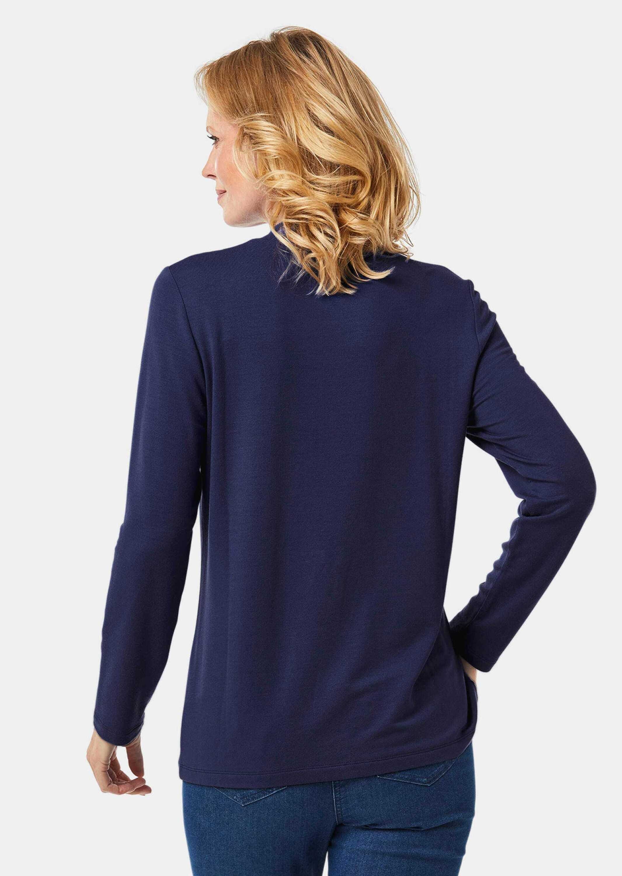 GOLDNER Longpullover »Kurzgröße Stehkragenshirt mit Langarm«
