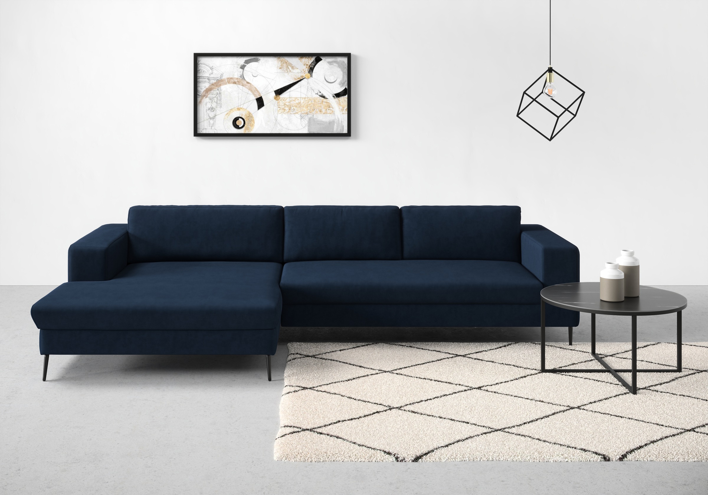 DOMO collection Ecksofa »Modica, zeitlos und elegant, L-Form«, moderne Optik mit extrabreiter Recamiere, auch in Cord