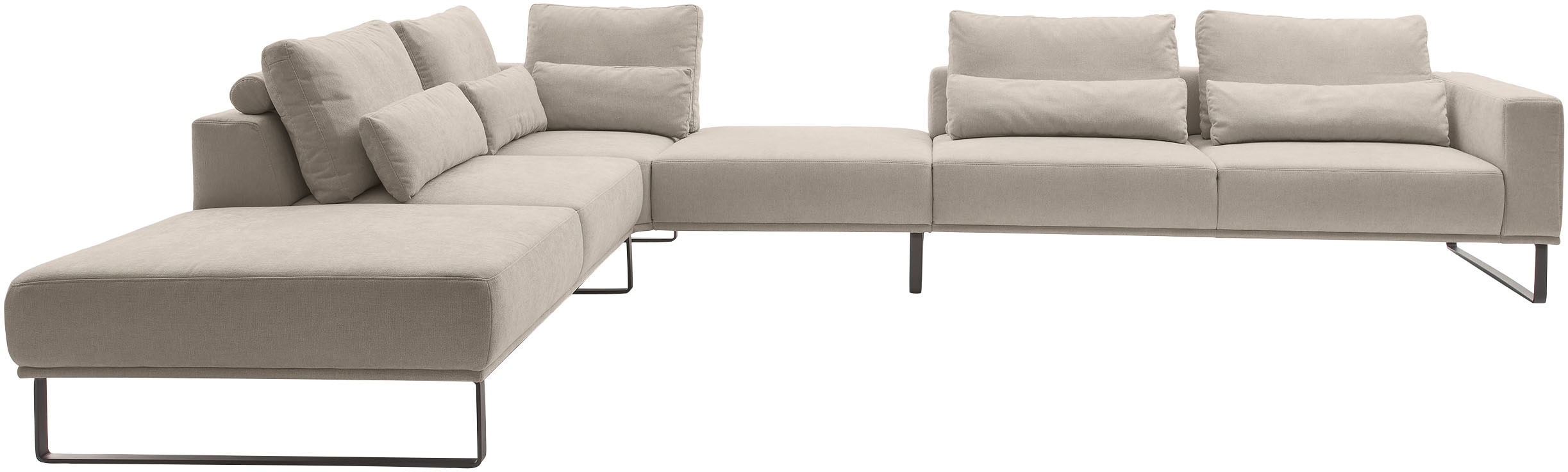 Musterring "JustB PM100 bequem, modern, elegant und viel Platz, bodenfrei" mit Zwischenhocker, wahlweise mit Funktion und Kissen, Maße 290 x 398