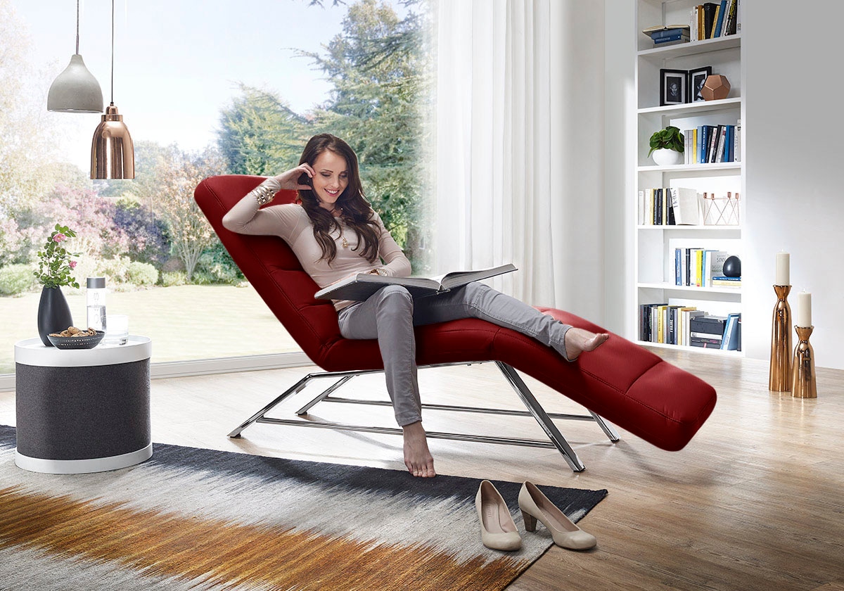 W.SCHILLIG Relaxliege "daily dreams bequem und elegant, B/T 75/170cm" Funktionsliege wahlweise mit Motor, Gestell Chrom, Breite 75 cm