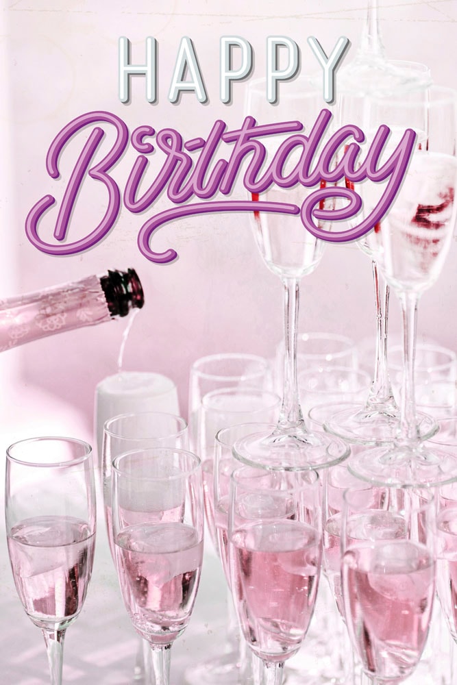queence Metallbild "Champagne Birthday", Sprüche-Schriftzug-Sprüche-Sprüche günstig online kaufen