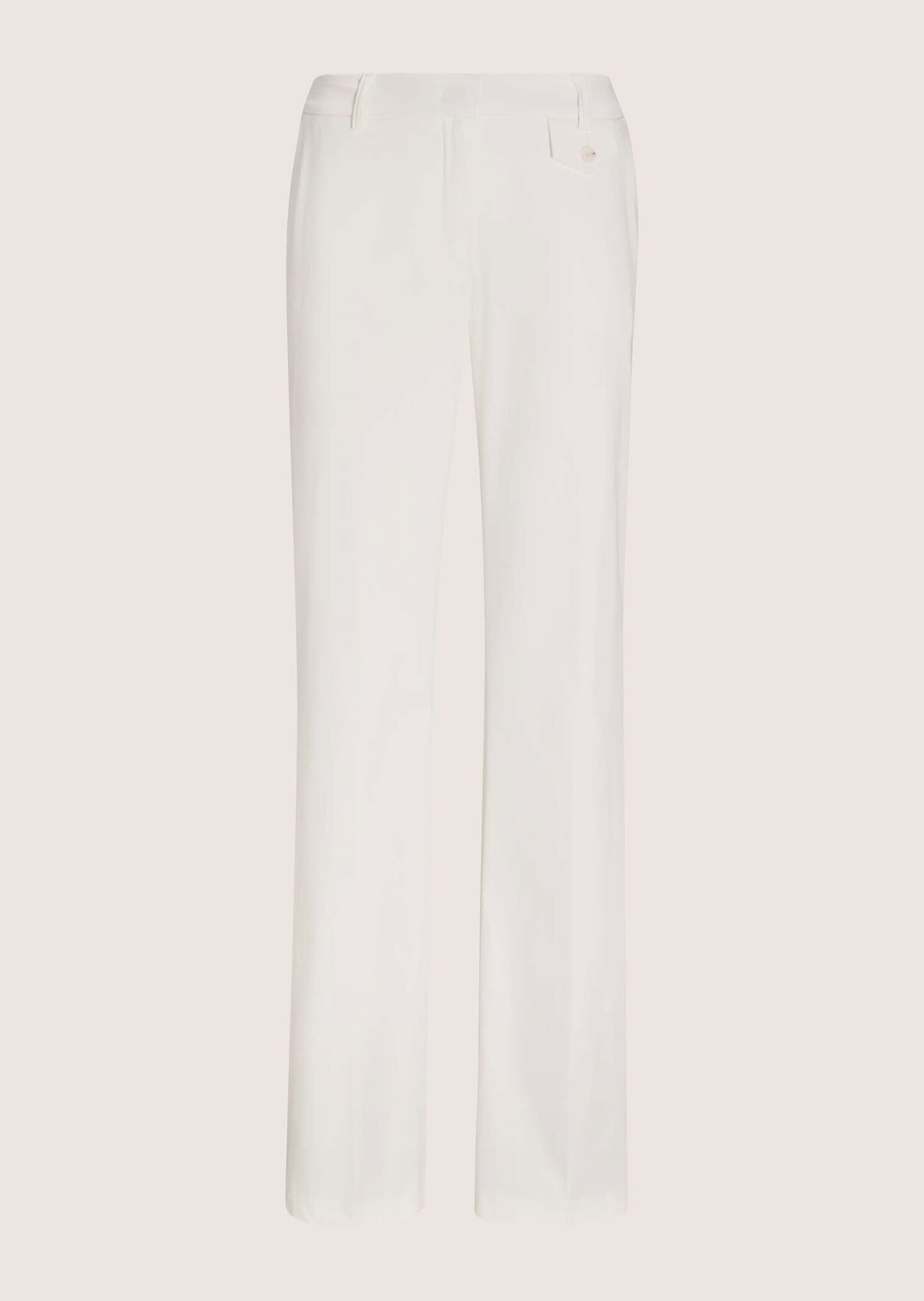 MADELEINE Stoffhose "Palazzohose Sommerhose mit Formbund" Weite Hose mit Zierpatte