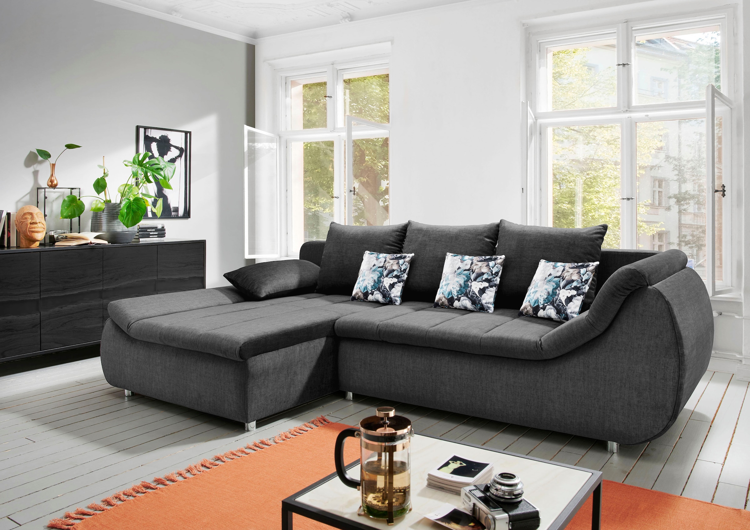 Home affaire Ecksofa "Imola elegant, Breite 270cm, moderne Sitzsteppung, bequem, L-Form" auch mit Bettfunktion und Bettkasten