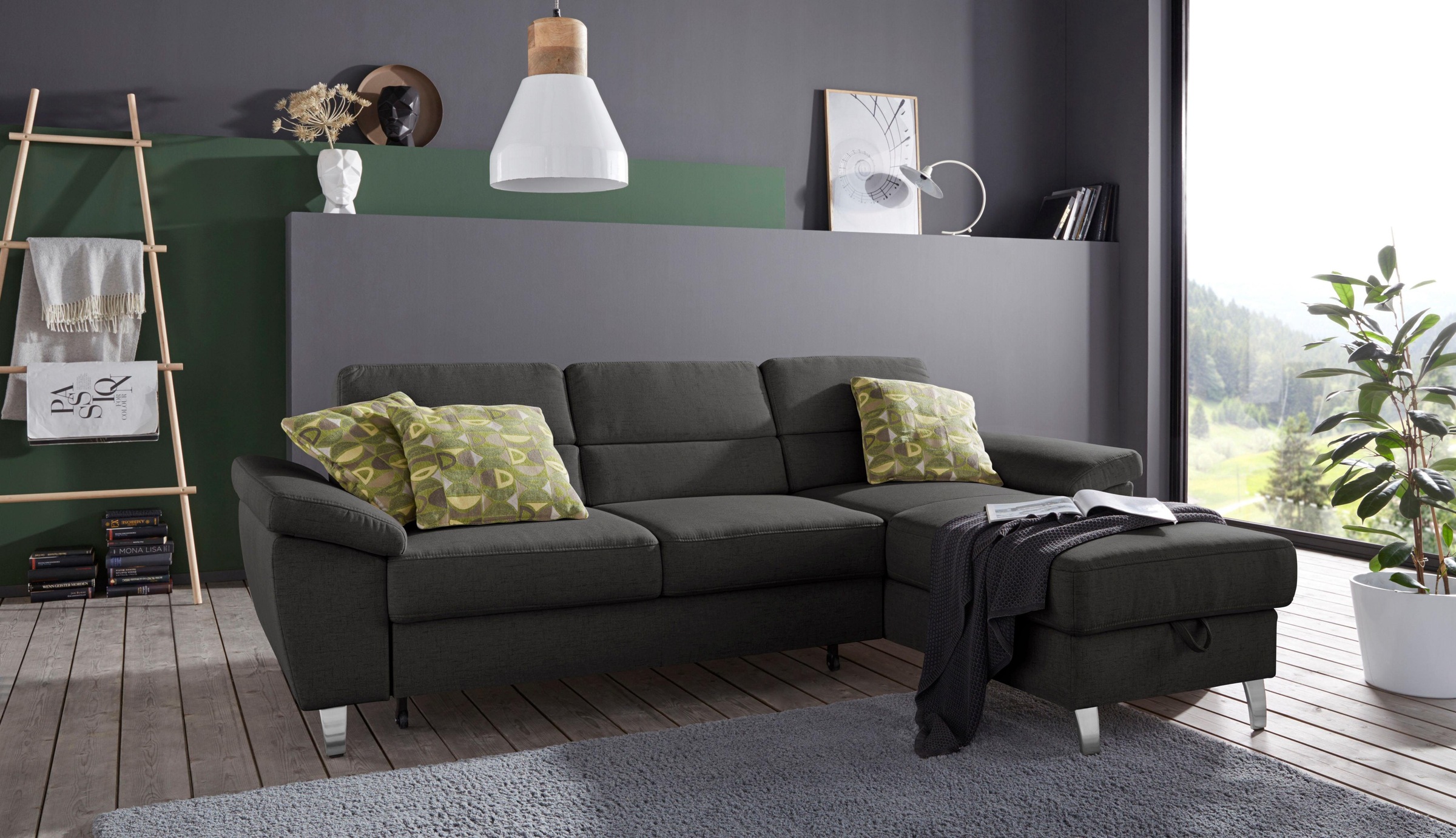 sit&more Ecksofa »Sorano L-Form«, wahlweise mit Bettfunktion und Bettkasten