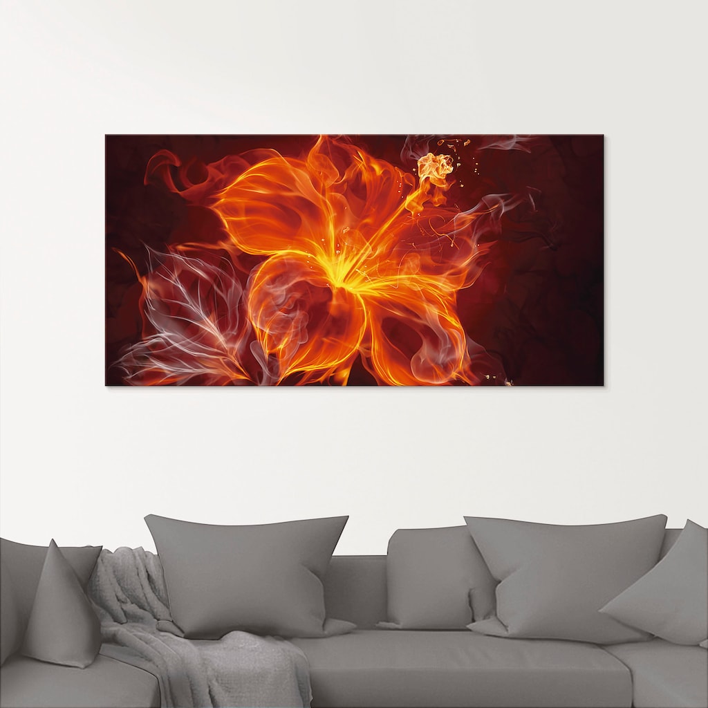 Artland Glasbild »Feuerblume«, Blumen, (1 St.)