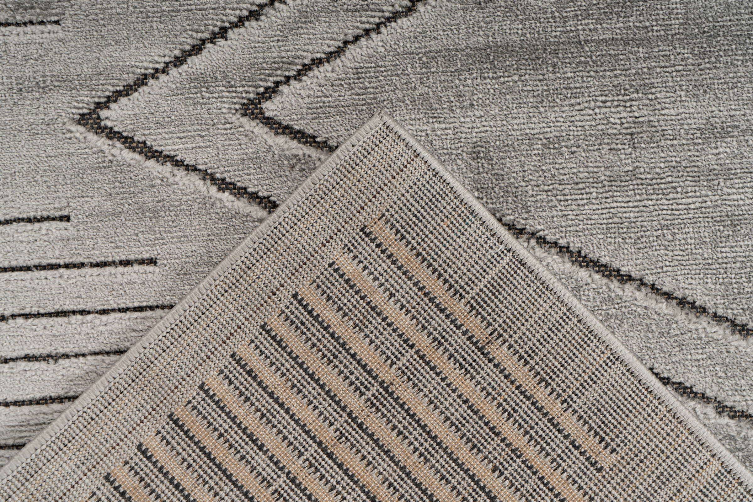 Kayoom Teppich »Madlen 125«, rechteckig, 9 mm Höhe, 252.000 Points / qm, Unifarben, neutrales Design