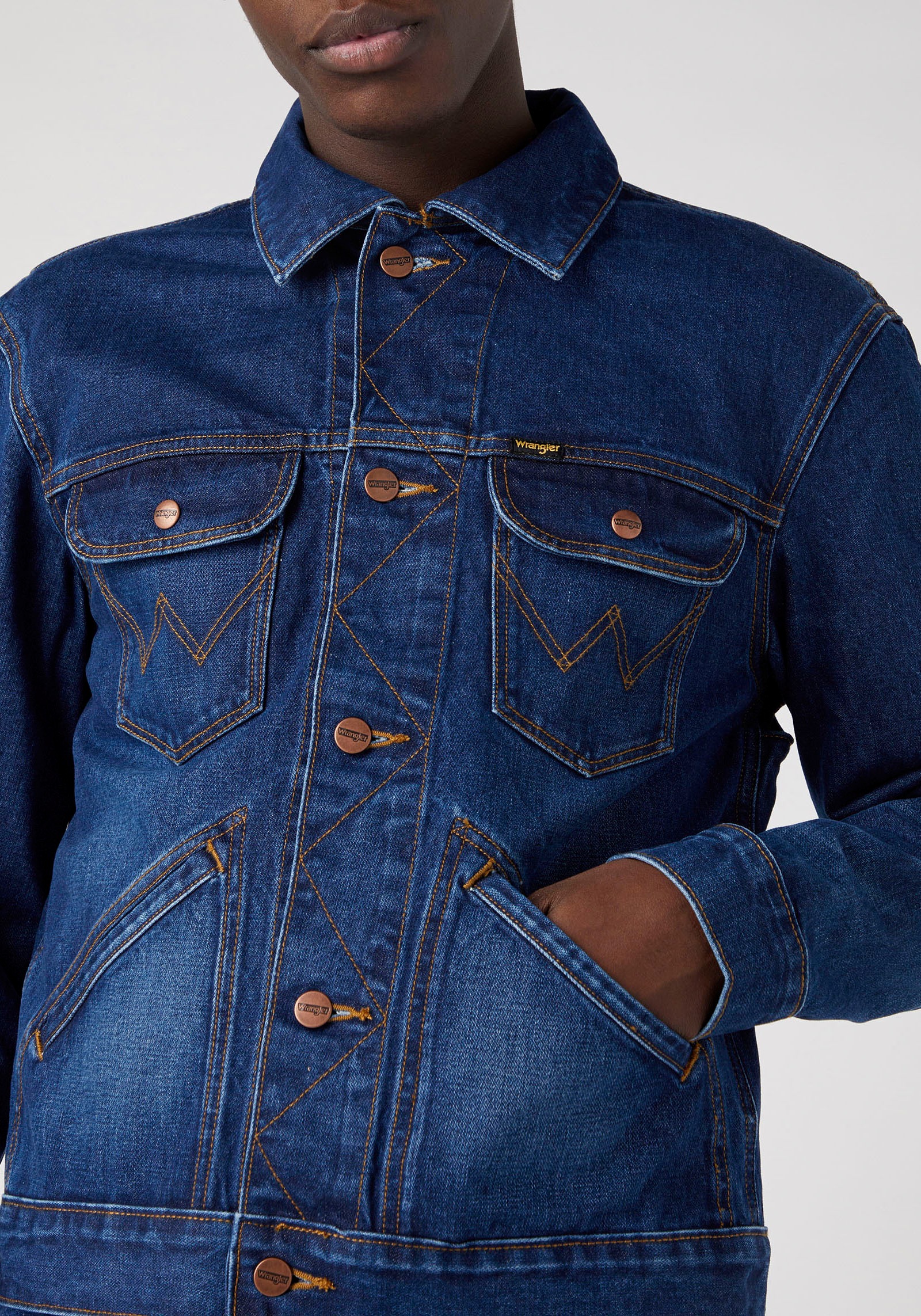 Thumbnail - Wrangler Jeansjacke "124MJ" mit Ziernähten