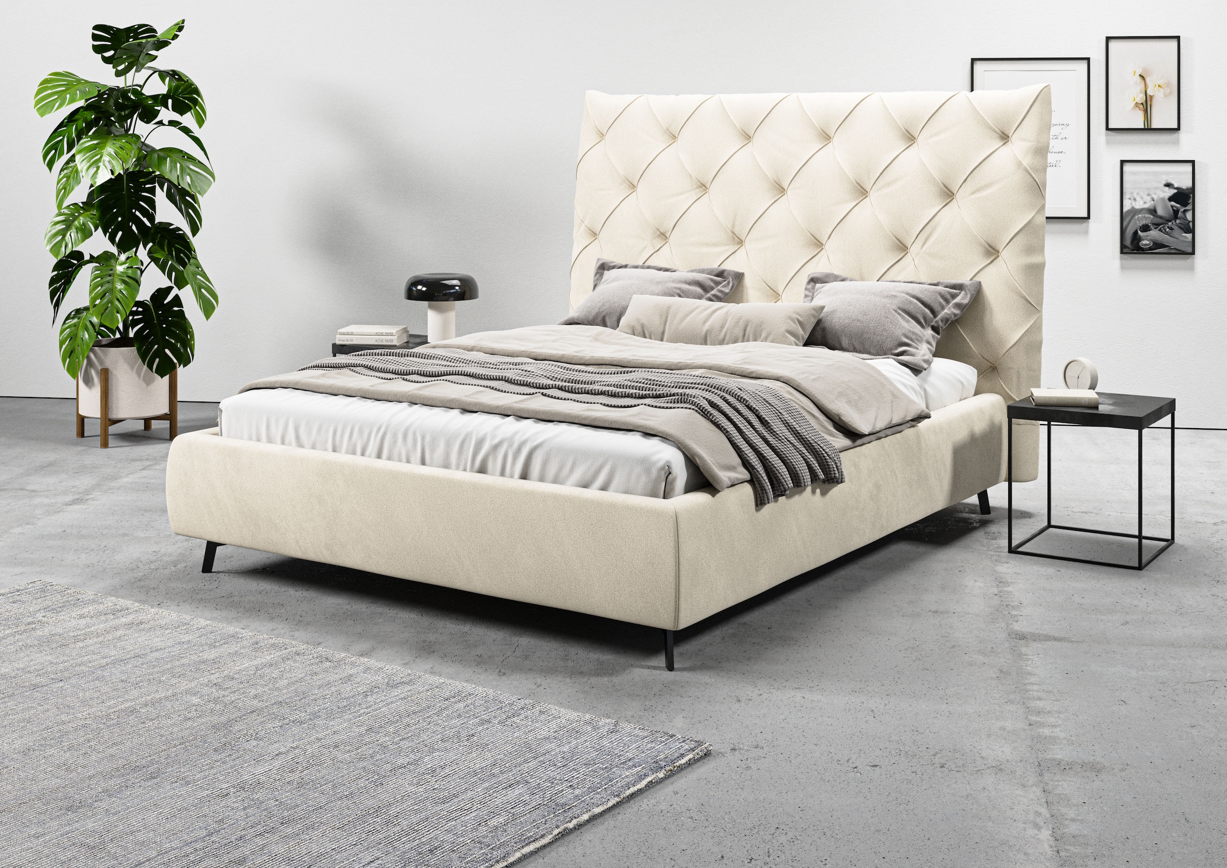 Home affaire Polsterbett "Maxime, in 4 Breiten bis 200cm, auch in Leder" Ko günstig online kaufen