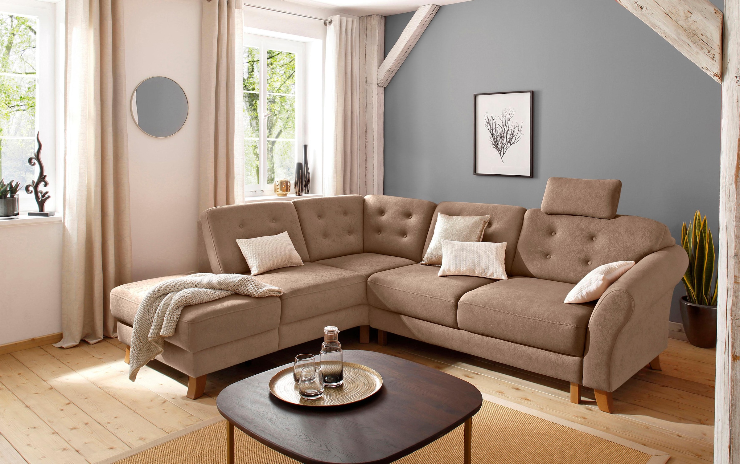 Home affaire Ecksofa »Trondheim L-Form«, mit Federkern