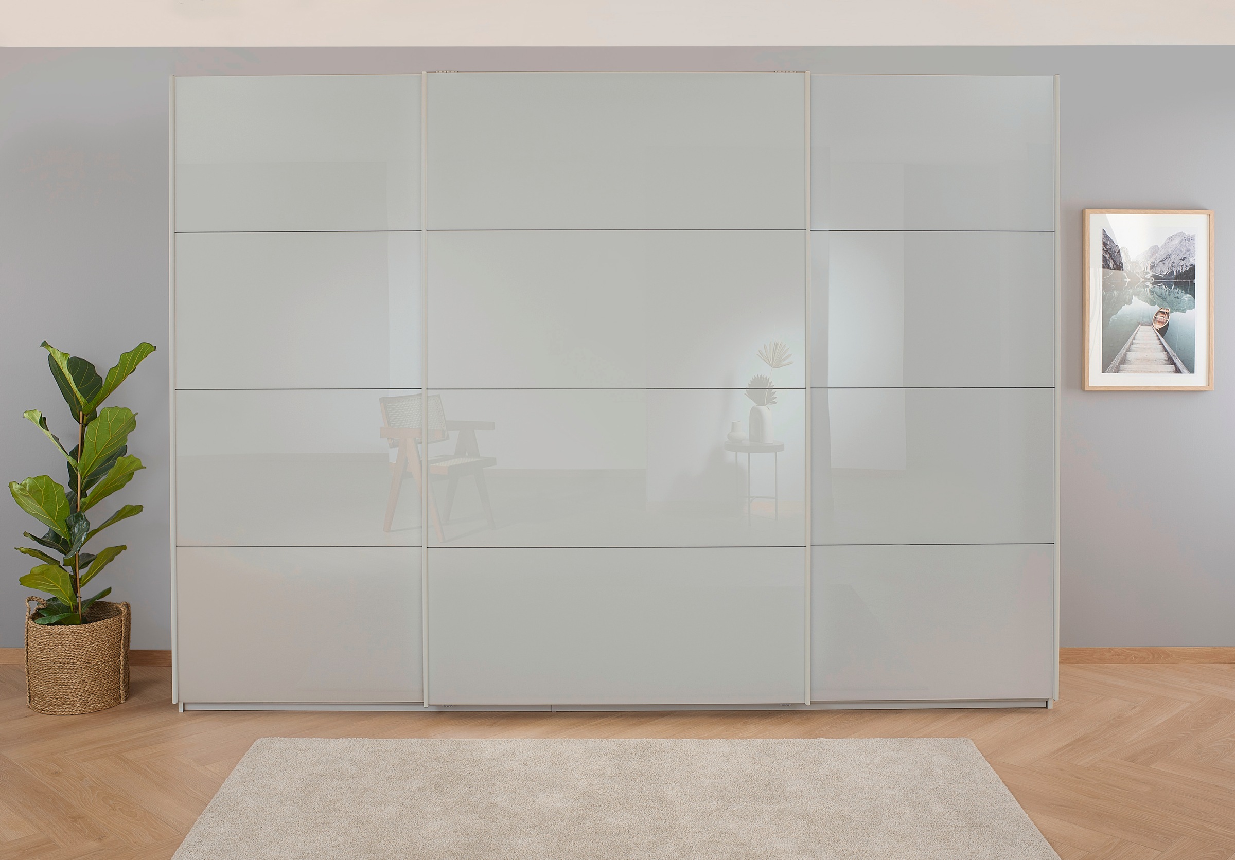 rauch Schwebetürenschrank »Koluna«, Glasfront, inkl. 2 Innenschubladen sowie extra Böden
