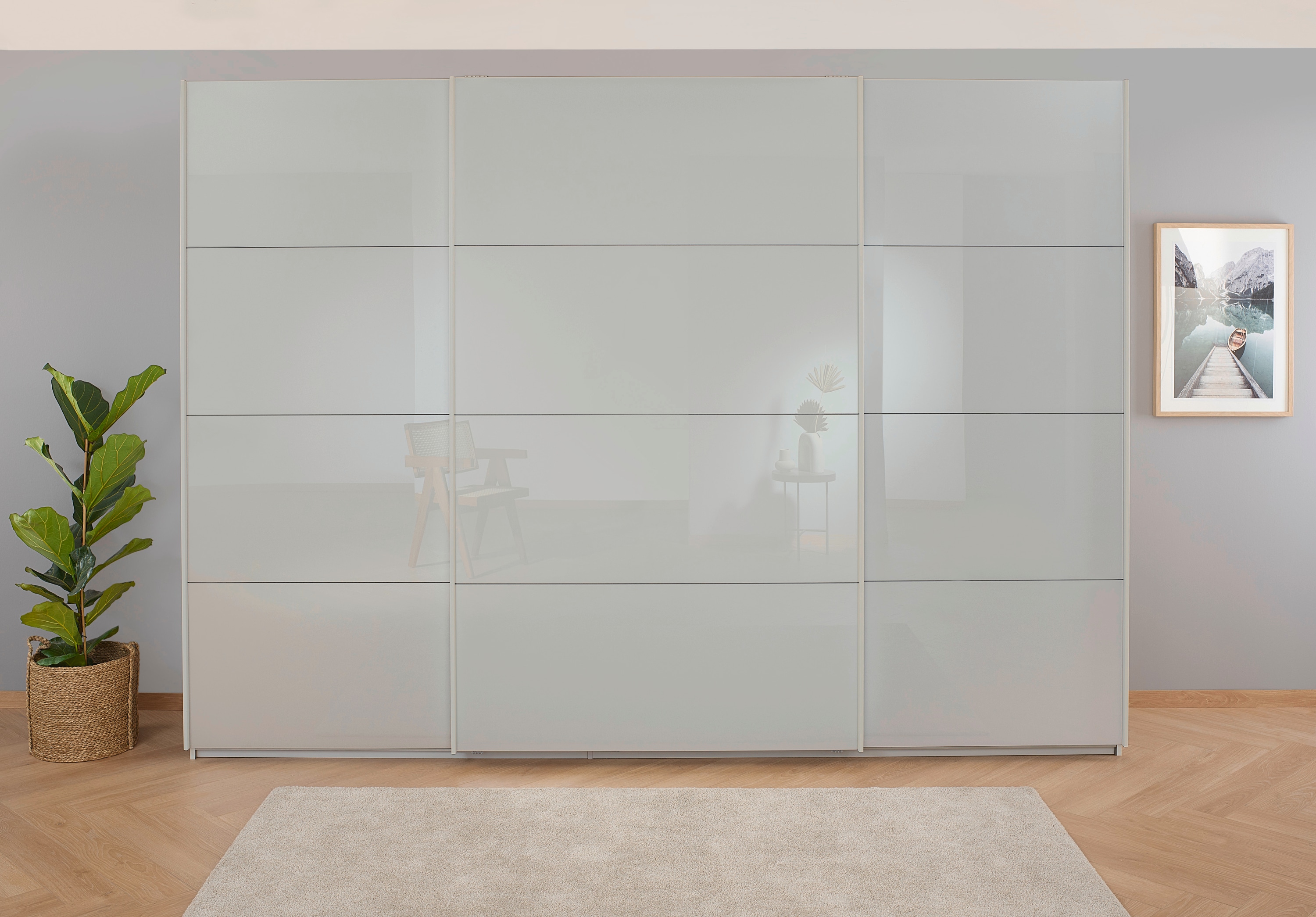 OTTO home Kleiderschrank "Mehrzweckschrank Aktenschrank Möbel Mietswohnung Schlafzimmer KOLUNA" 3 Ausstattungen BASIC/CLASSIC/PREMIUM (inkl. SOFT-CLOSE-FUNKTION), Breiten 203/271/315/360 cm Höhen 210/229 Glas-Front MADE IN GERMANY