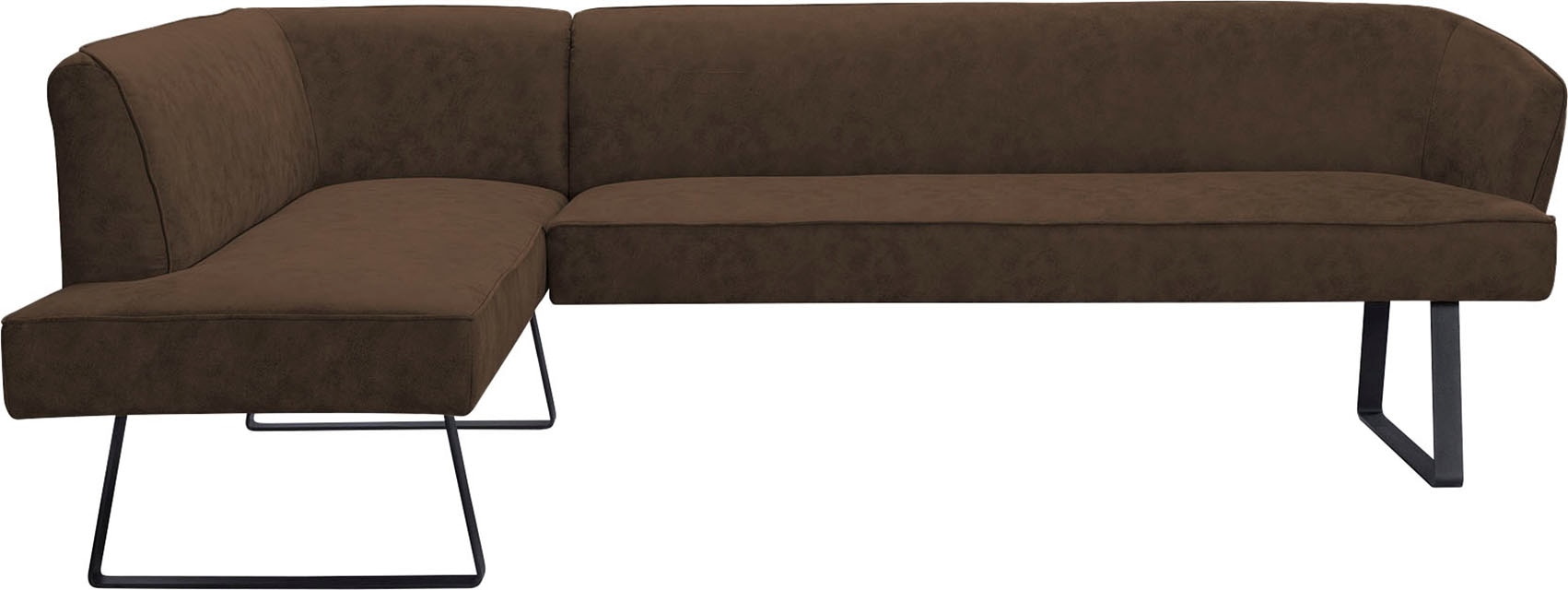 exxpo - sofa fashion Eckbank »Americano«, mit Keder und Metallfüßen, Bezug in verschiedenen Qualitäten