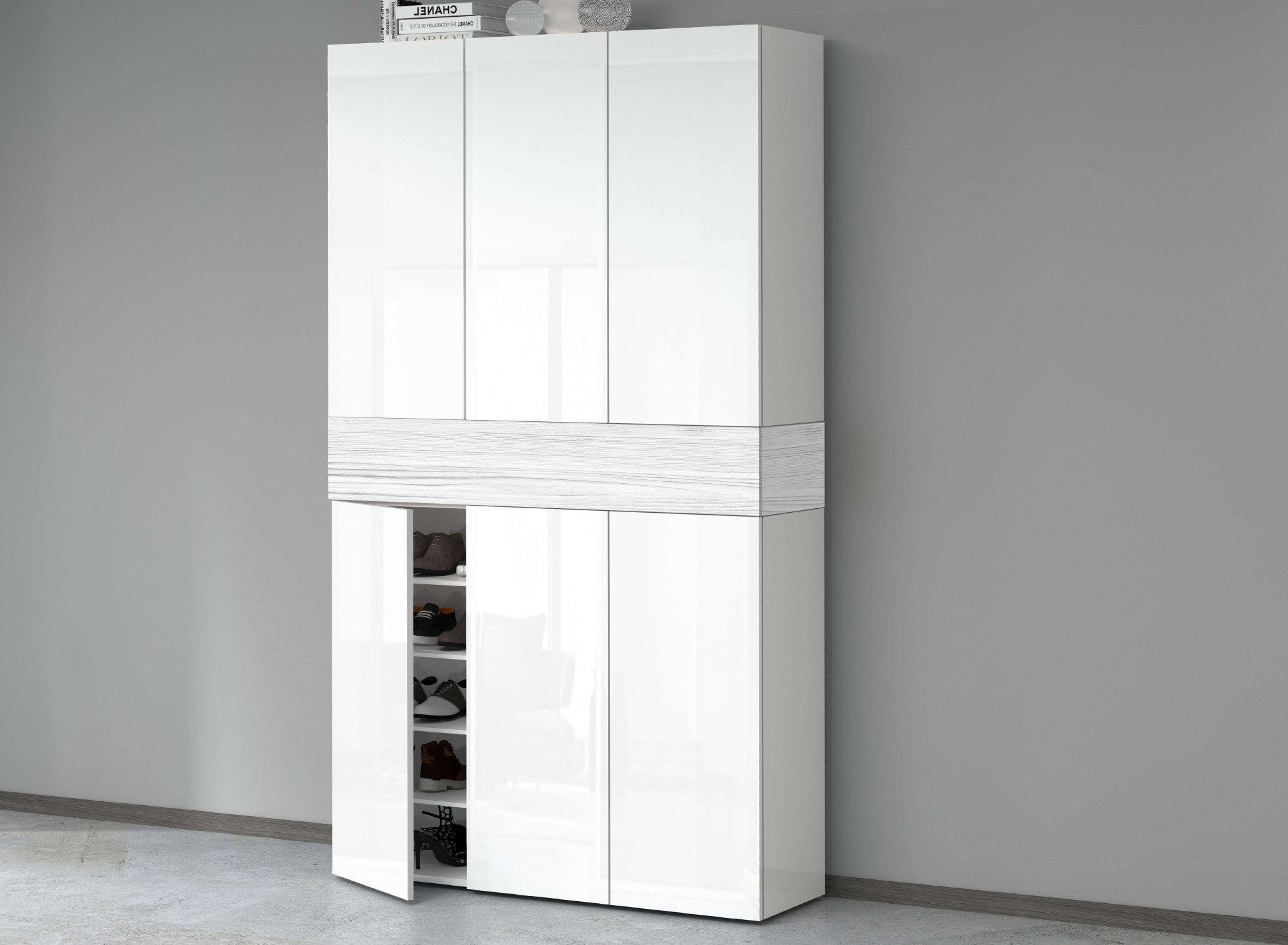 Home affaire Schuhschrank "Savona" Höhe 200cm, 12 Einlegeböden, 21 Fächer