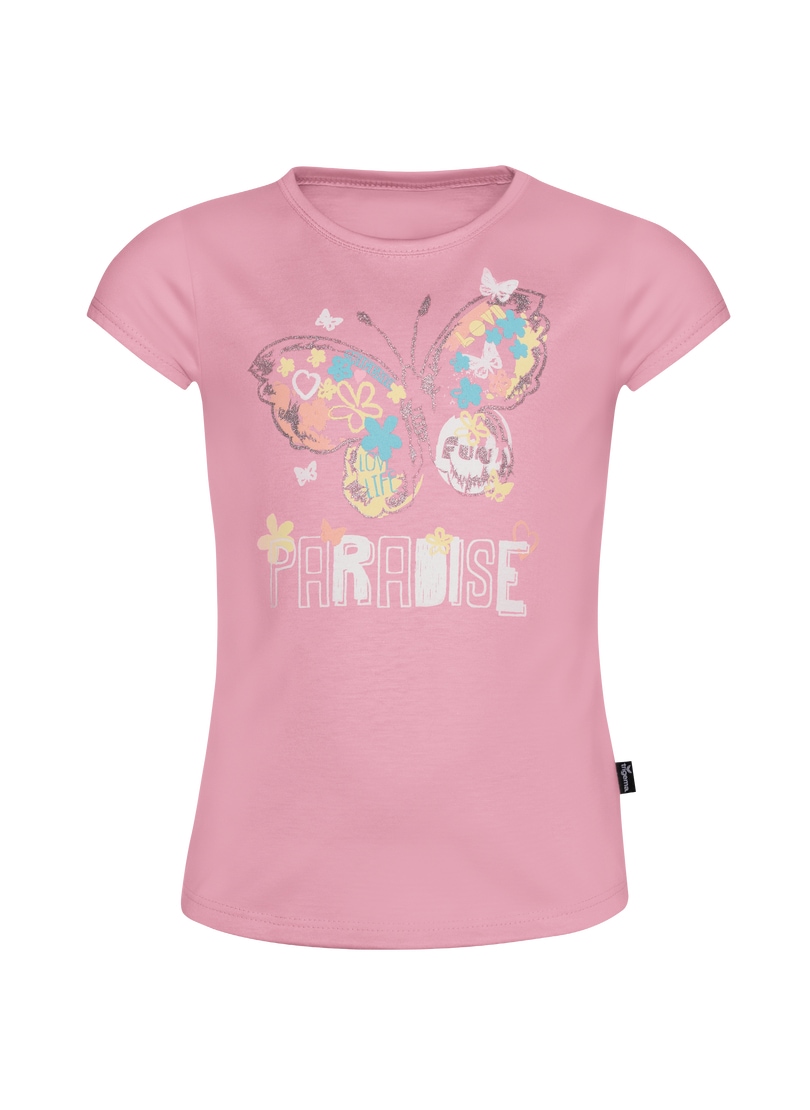 Trigema T-Shirt »TRIGEMA T-Shirt mit buntem Schmetterling-Printmotiv«, (1 tlg.)