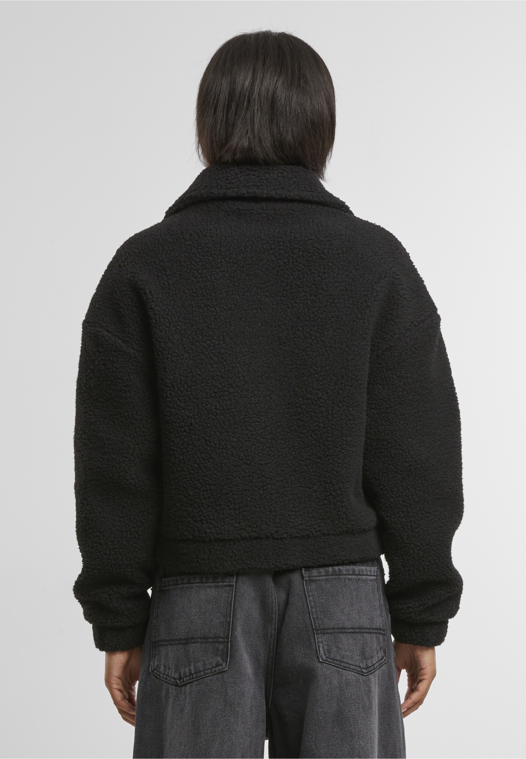 URBAN CLASSICS Allwetterjacke »Urban Classics Ladies Short Sherpa Button Jacket« 1 Stk. tlg. ohne Kapuze