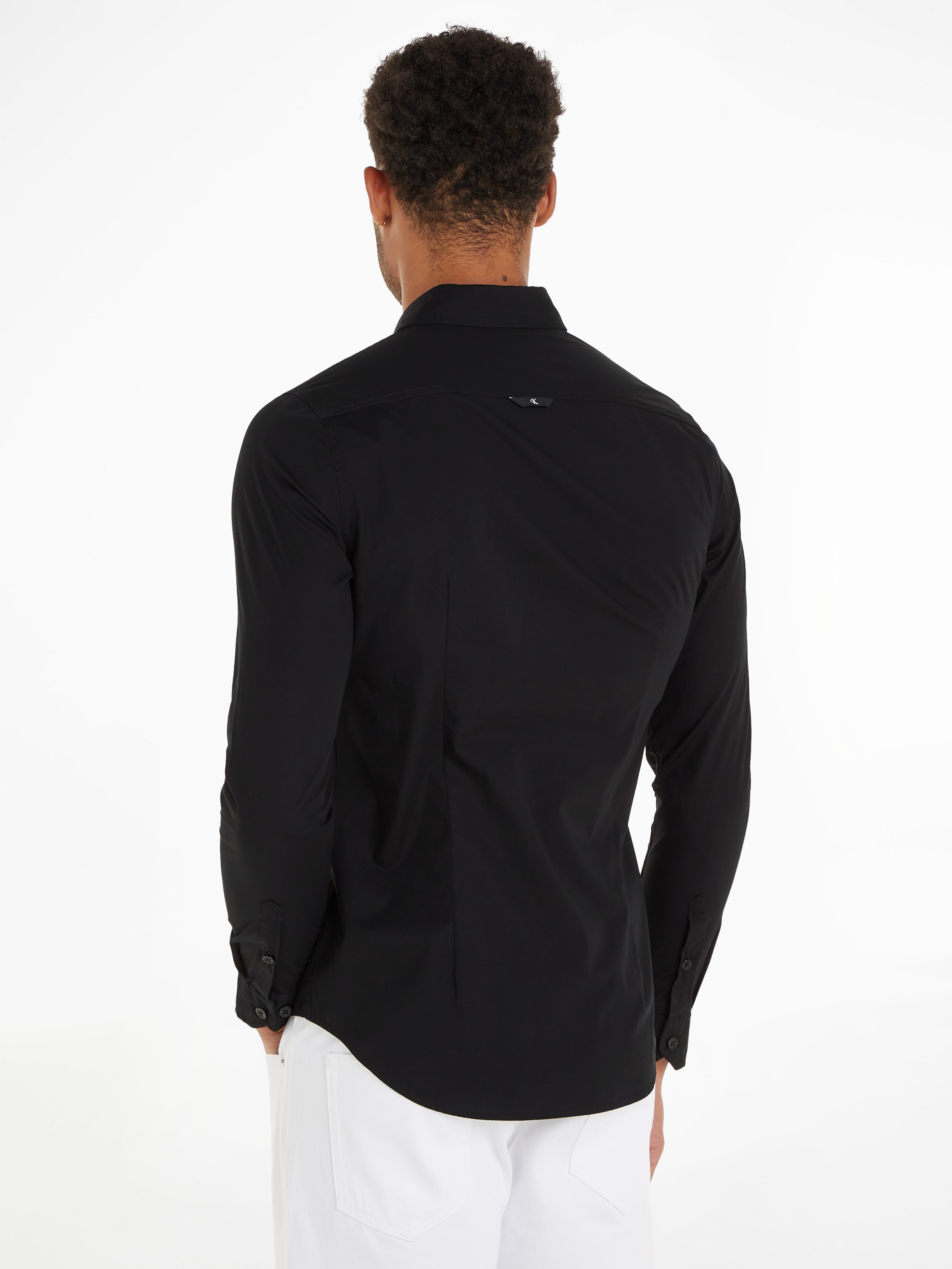 Calvin Klein Jeans Langarmhemd »SLIM STRETCH SHIRT«, mit Logomarkenlabel