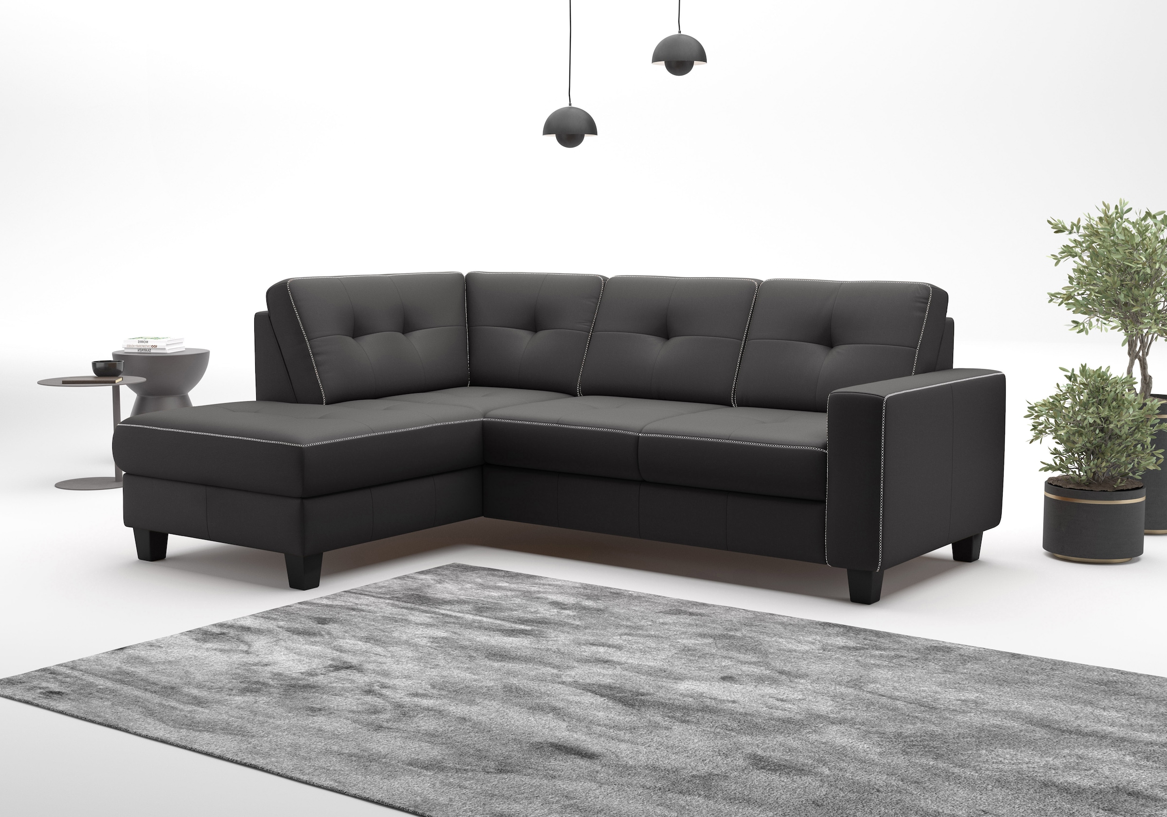 Home affaire Ecksofa "Varese" wahlweise mit Bettfunktion und Bettkasten günstig online kaufen