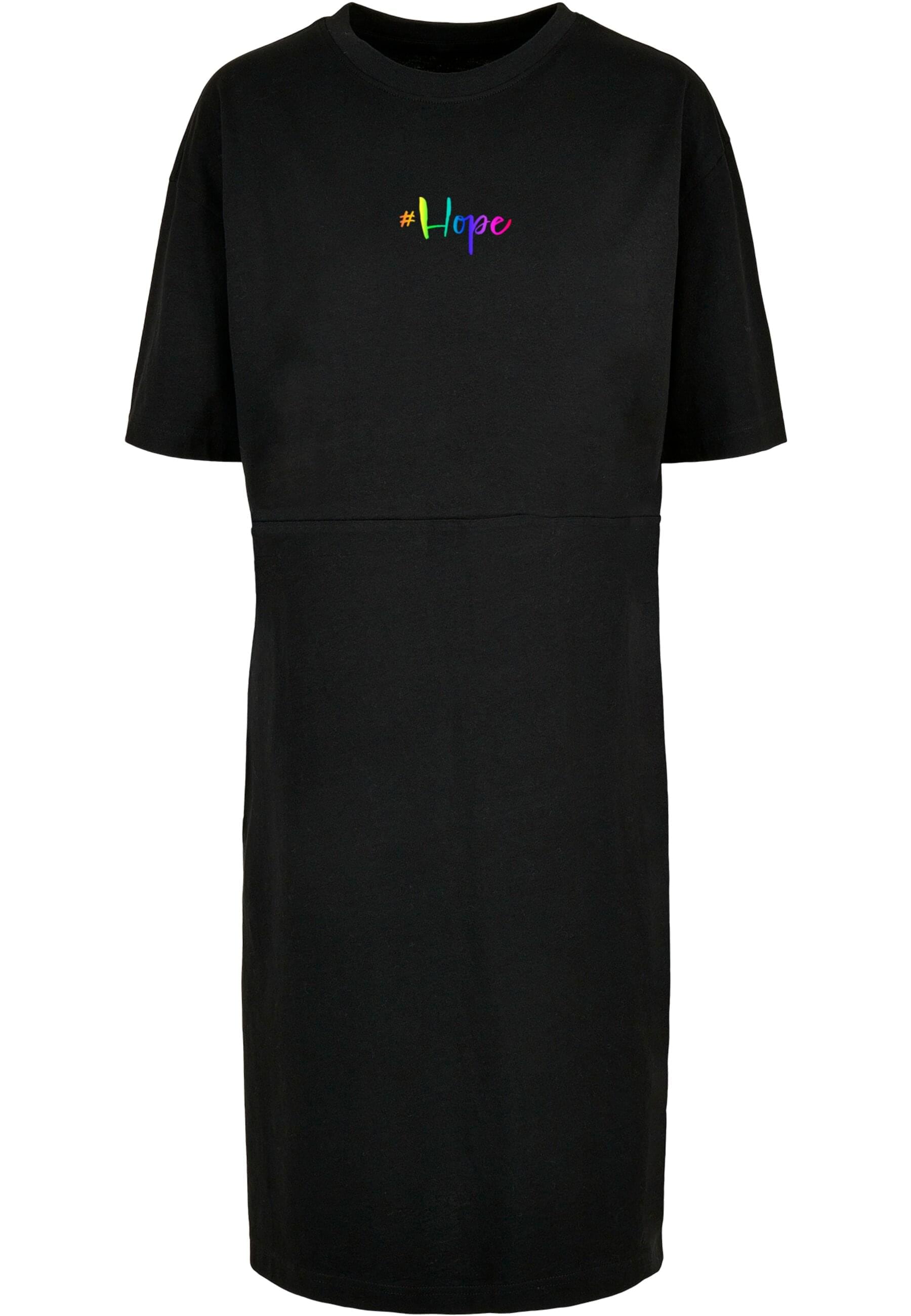 Merchcode Shirtkleid "Merchcode Damen Ladies Hope Rainbow Oversized Slit Tee Dress", (1 tlg.)