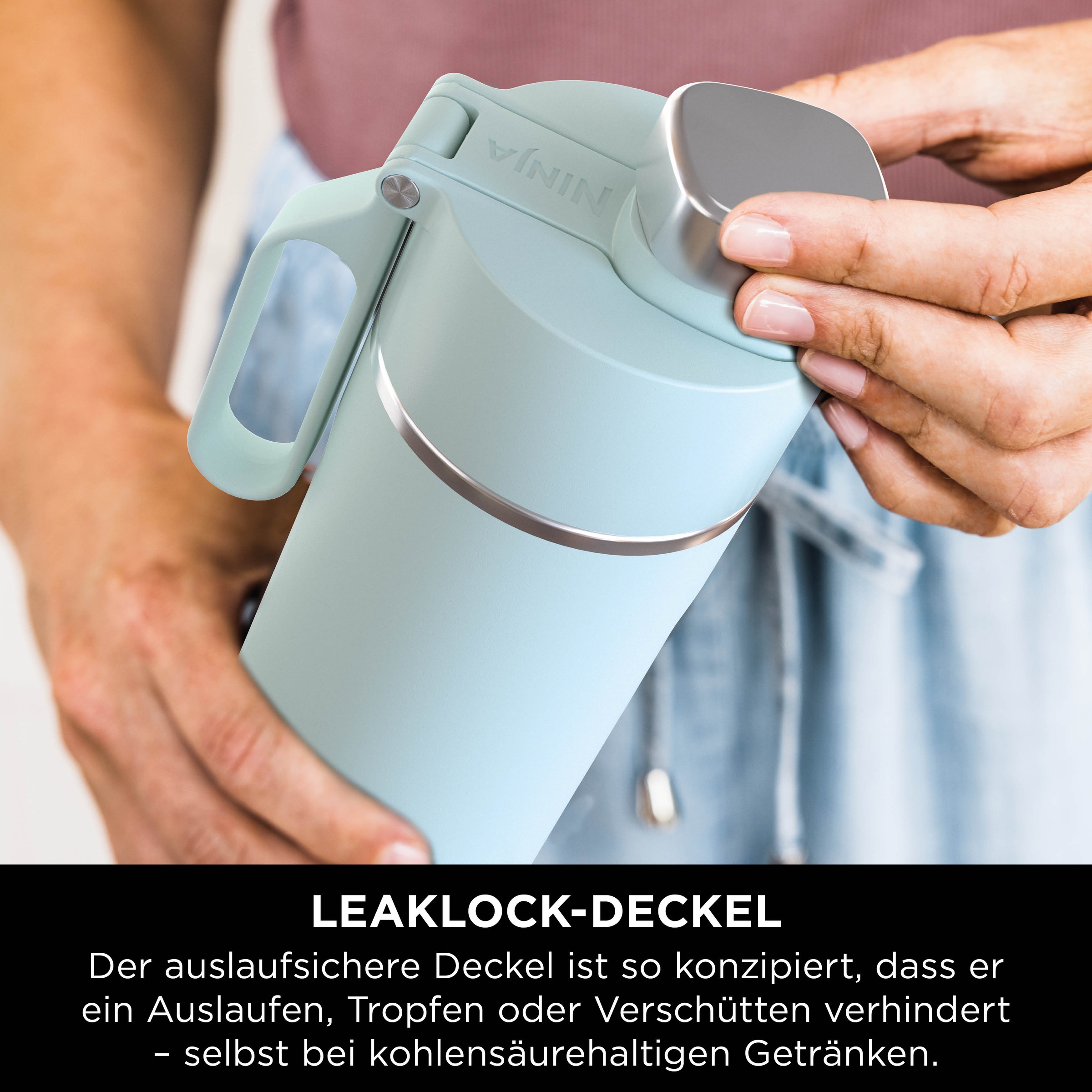 NINJA Isolierflasche »Ninja Thirsti Reiseflasche – 530 ml DW1801EUU / 700 ml DW2401EUU«, Getränke bleiben 24 Stunden kalt, 12 Stunden heiß, Eis hält 2 Tage