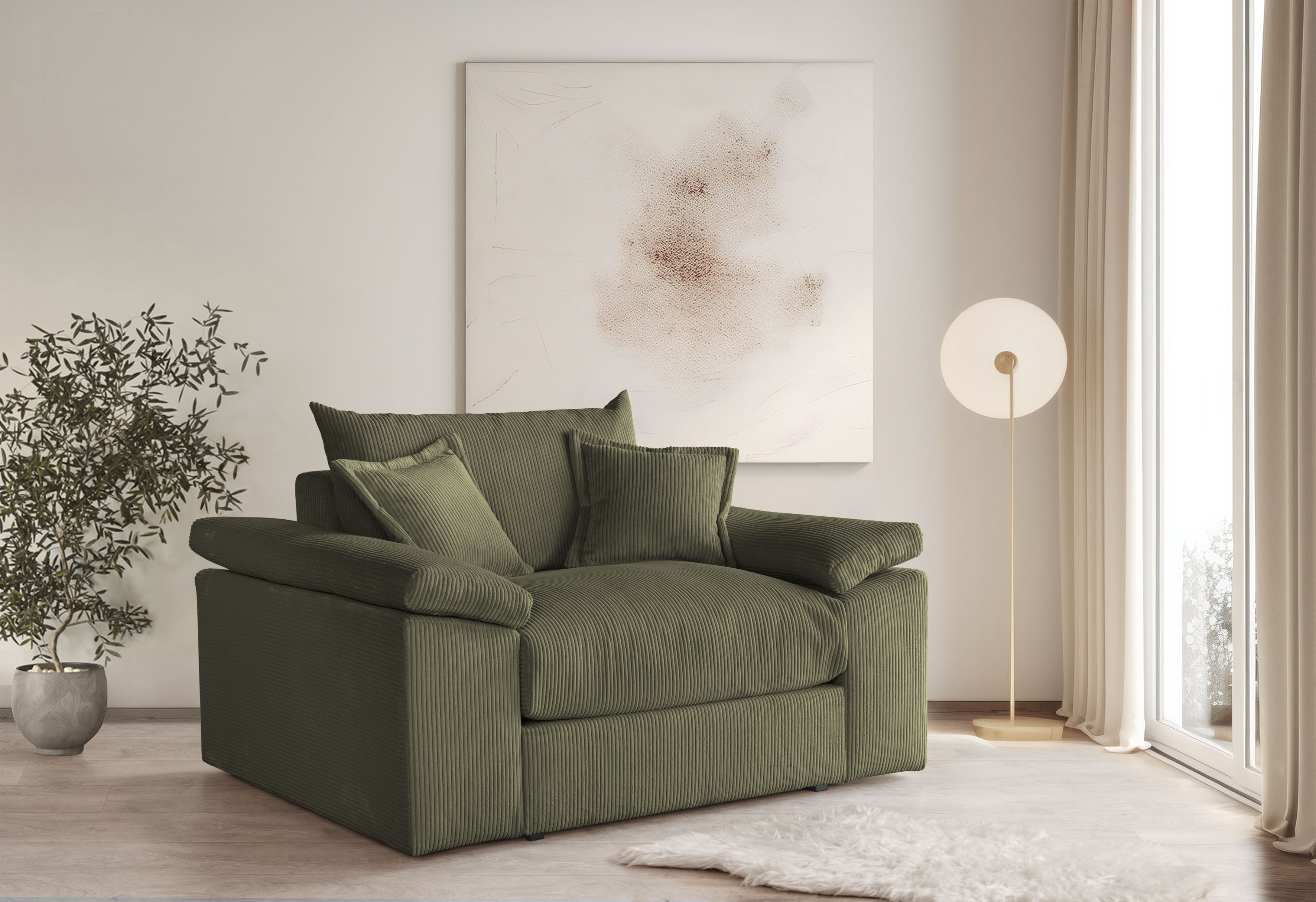 OTTO home XXL-Sessel "Soft&Cosy, B: 151 cm - OTTO. Verlässliche Qualität." Mega-Sessel, Cord oder Chenille-Struktur, mit 2 Zierkissen