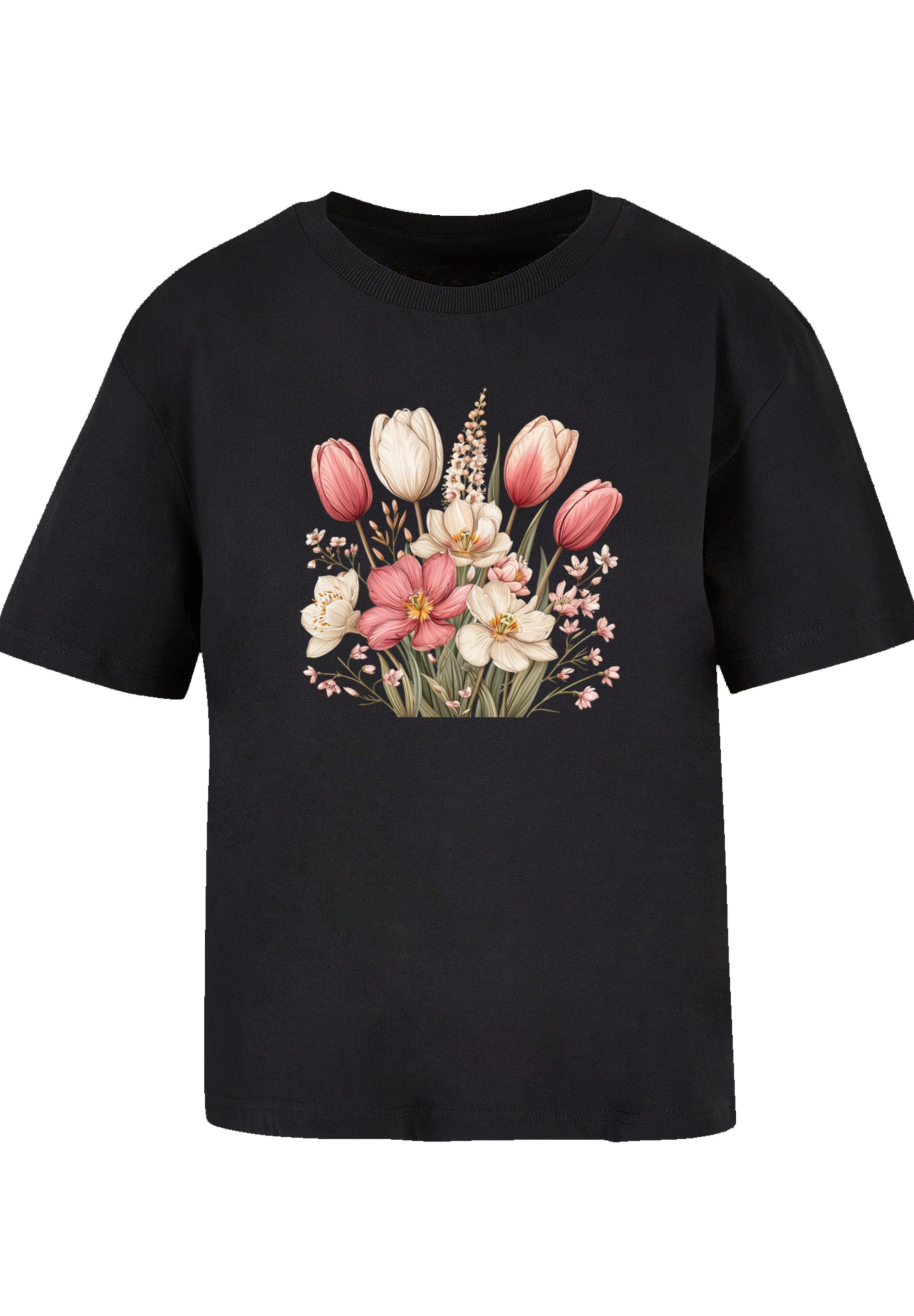 F4NT4STIC T-Shirt »Rosa weißer Frühlingsblumenstrauß«, Premium Qualität