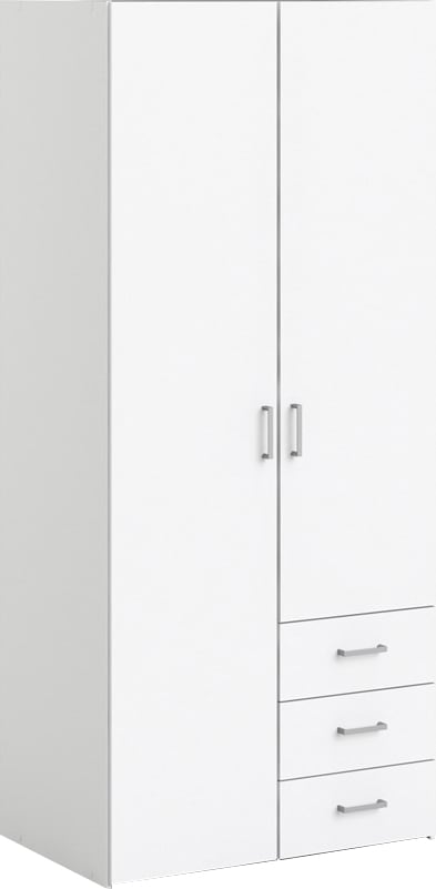 Home affaire Kleiderschrank, graue Stangengriffe, einfache Selbstmontage, 175,4 x 77,6 x 49,5 cm