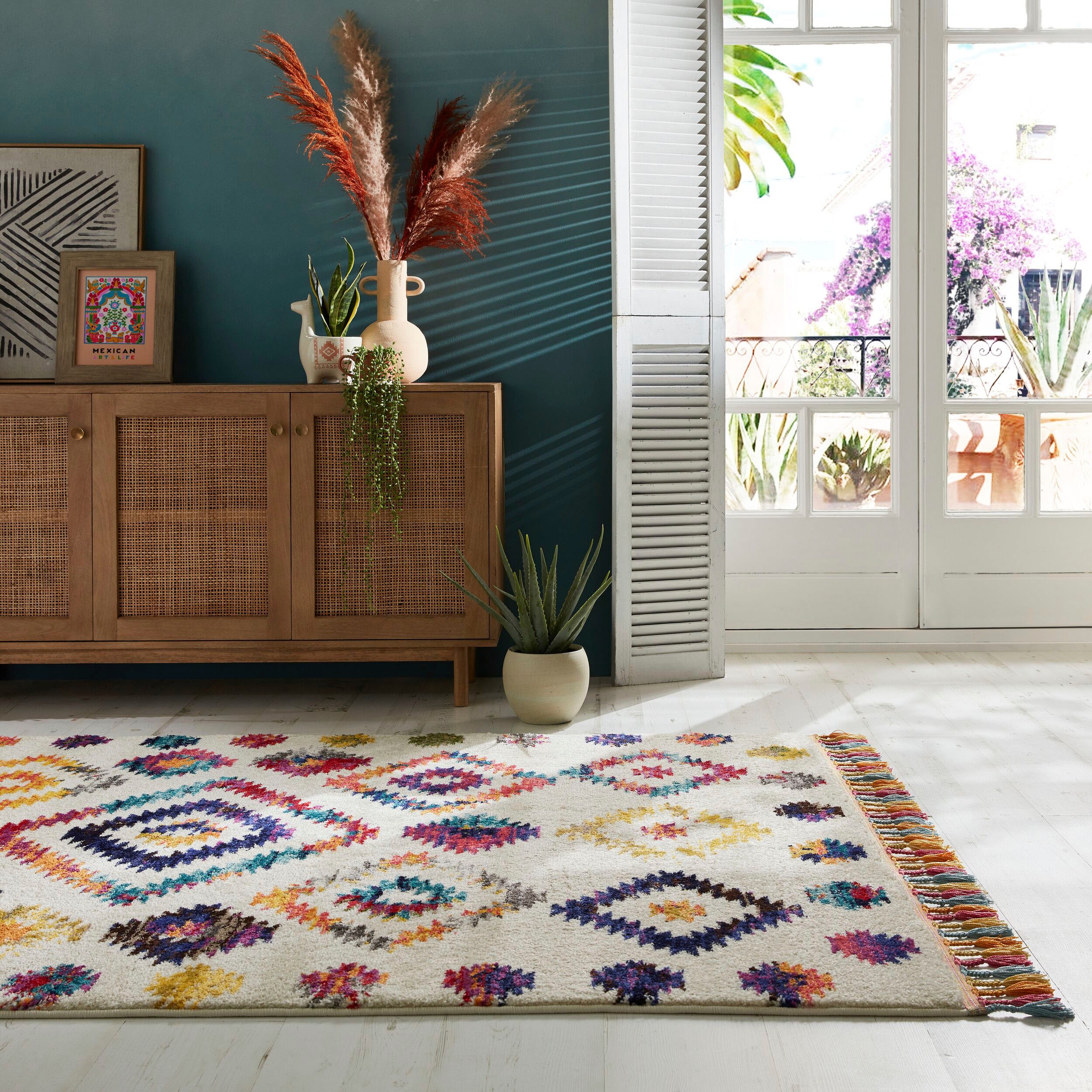 FLAIR RUGS Hochflor-Teppich "Bohemia" rechteckig 20 mm Höhe in farbenfroher günstig online kaufen