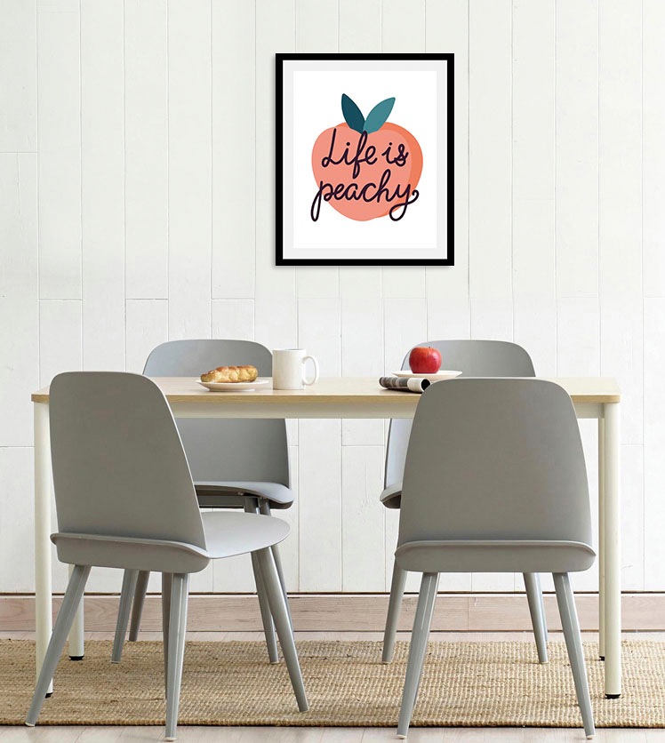 queence Bild "Life is peachy" Humor  Obst Bilder  Schriftzug  Schriftzüge 1 günstig online kaufen
