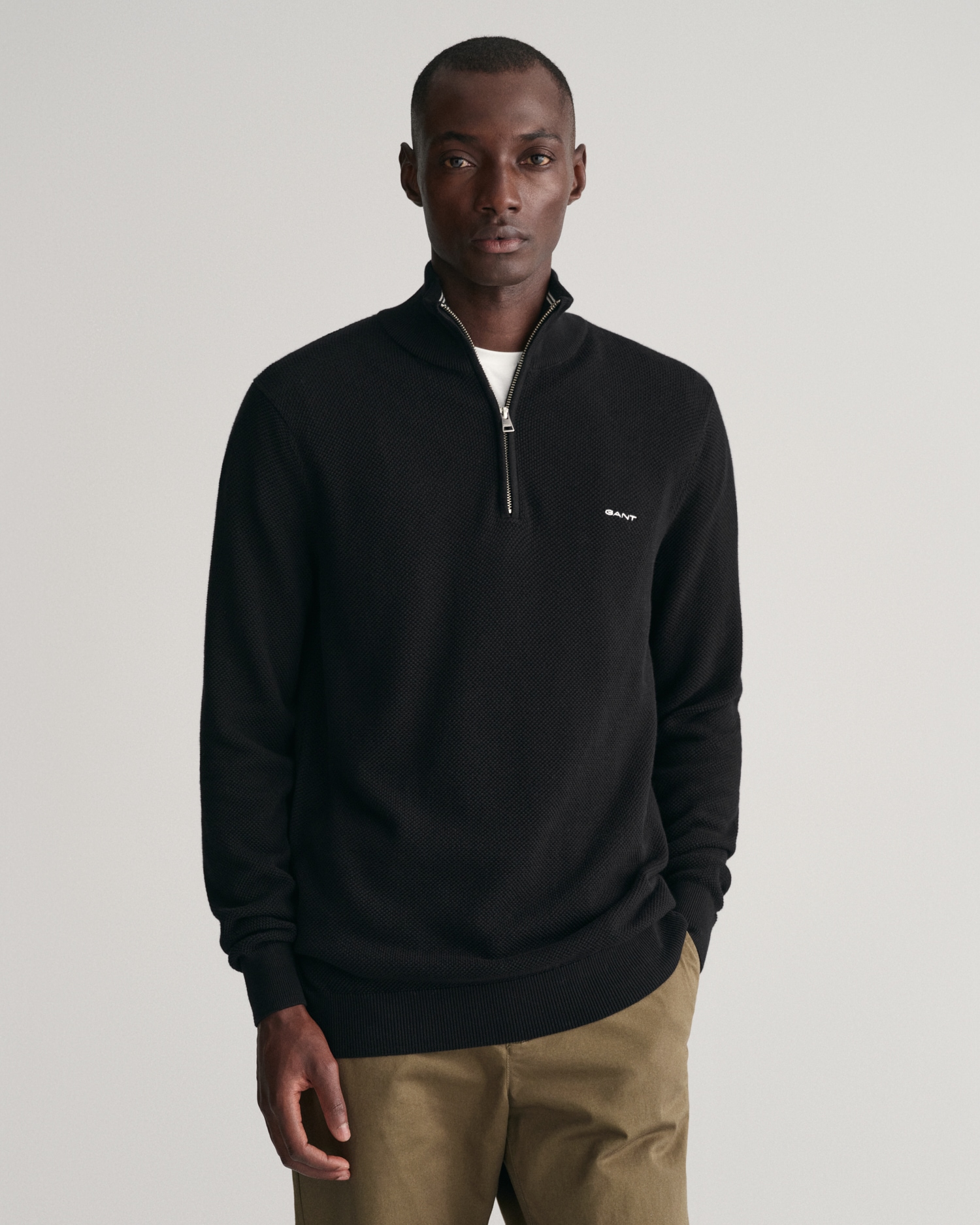 Gant Troyer »COTTON PIQUE HALF ZIP«, mit Piqué-Struktur