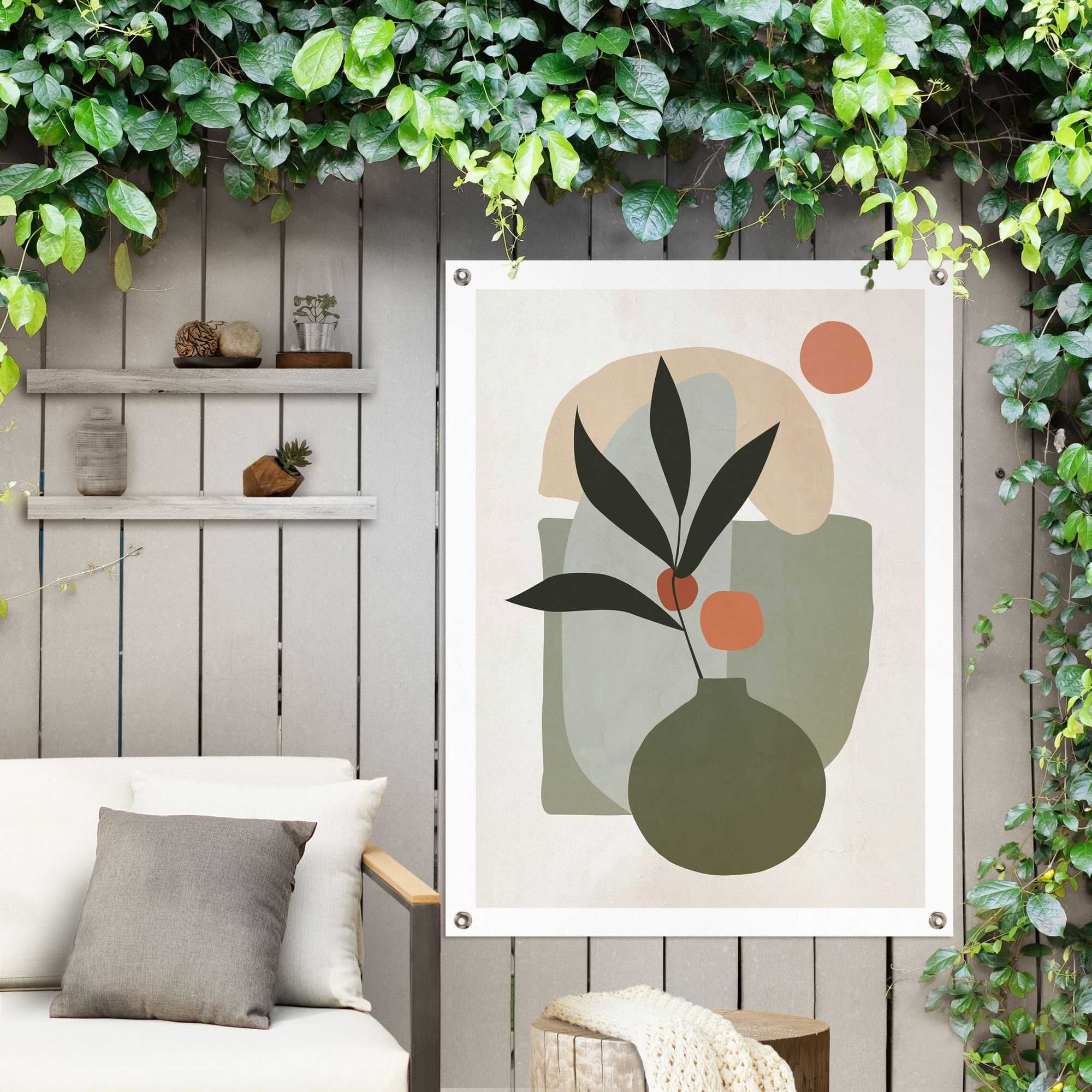 Reinders! Poster »Vase mit Blumen«, Outdoor für Garten oder Balkon