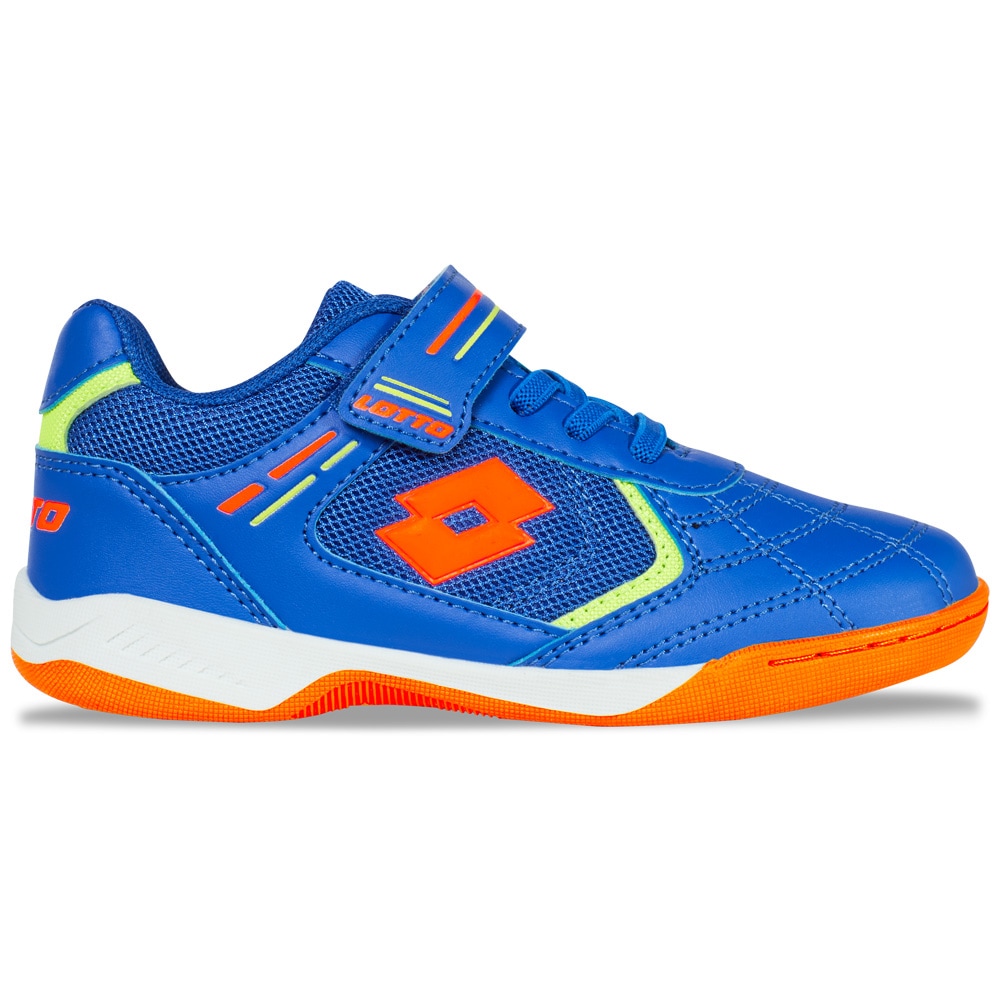 Hallenschuh LOTTO, Mädchen, Gr. 31, blau, fr.orange, Synthetik, Schuhe Hallenschuh, Indoor Sportschuhe - mit nicht abfärbender Sohle
