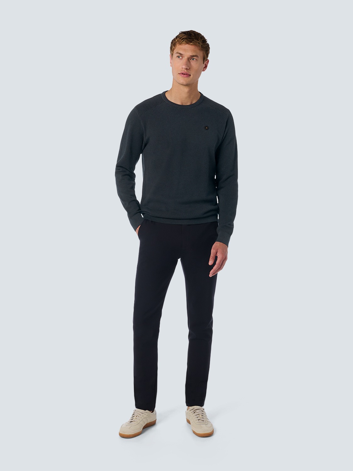 NO EXCESS Rundhalspullover »No Excess Rundhalspullover mit Raffinierter Zwei-Farben-Jacquard«