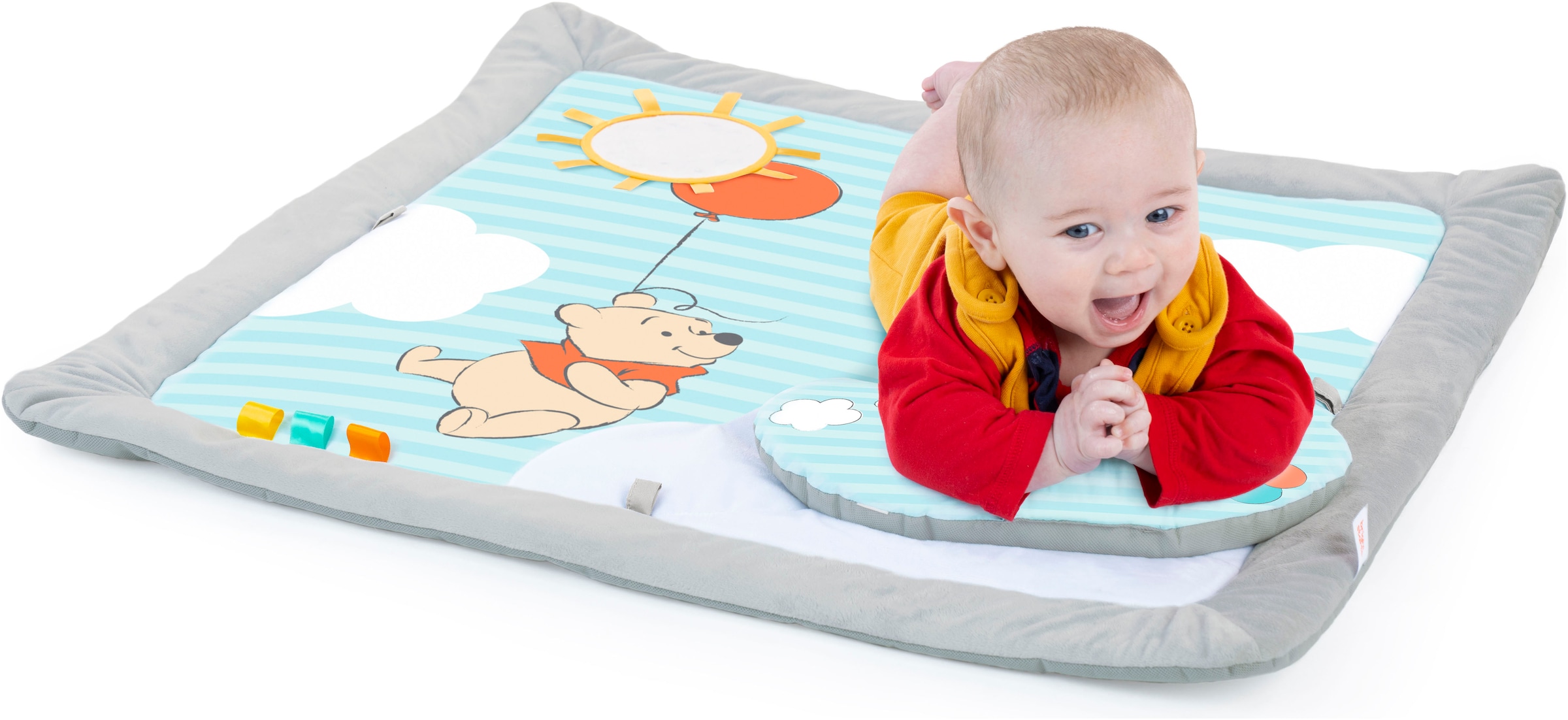 Bright Starts Spielbogen »WINNIE THE POOH Once Upon a Tummy Time ™ Activity Gym«, mit Plüschmatte und Stützkissen