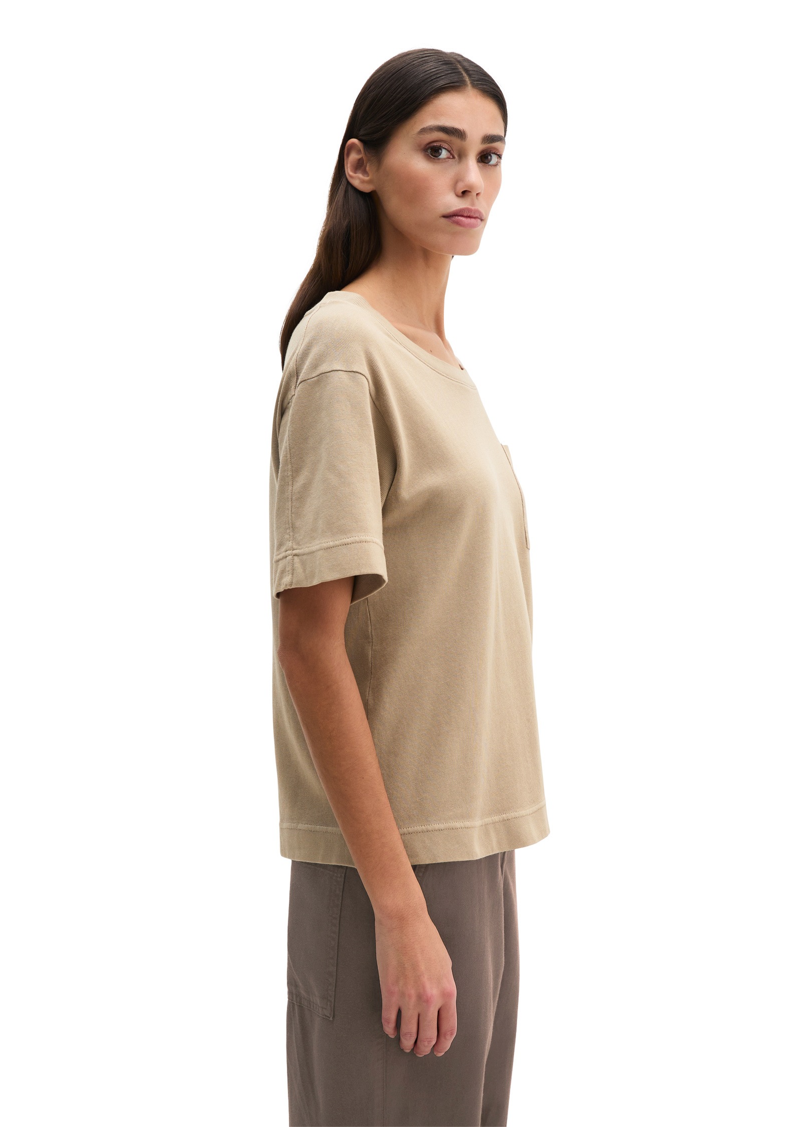 Marc O'Polo T-Shirt »mit aufgesetzter Satin-Tasche«
