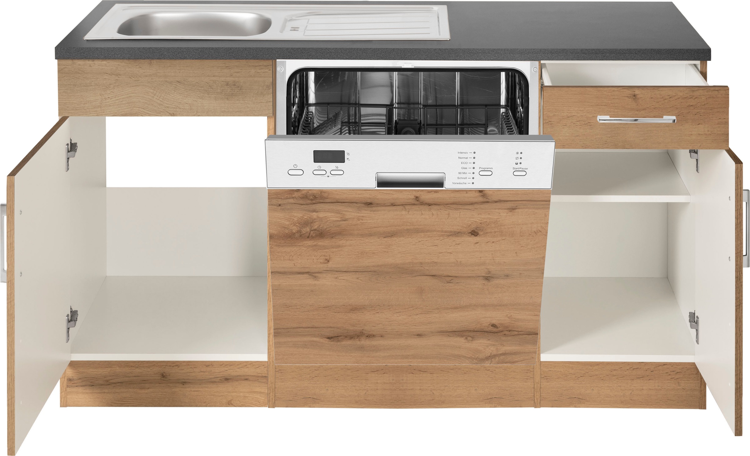 KOCHSTATION Winkelküche »KS-Colmar«, mit E-Geräten, Stellbreite 210/330 cm