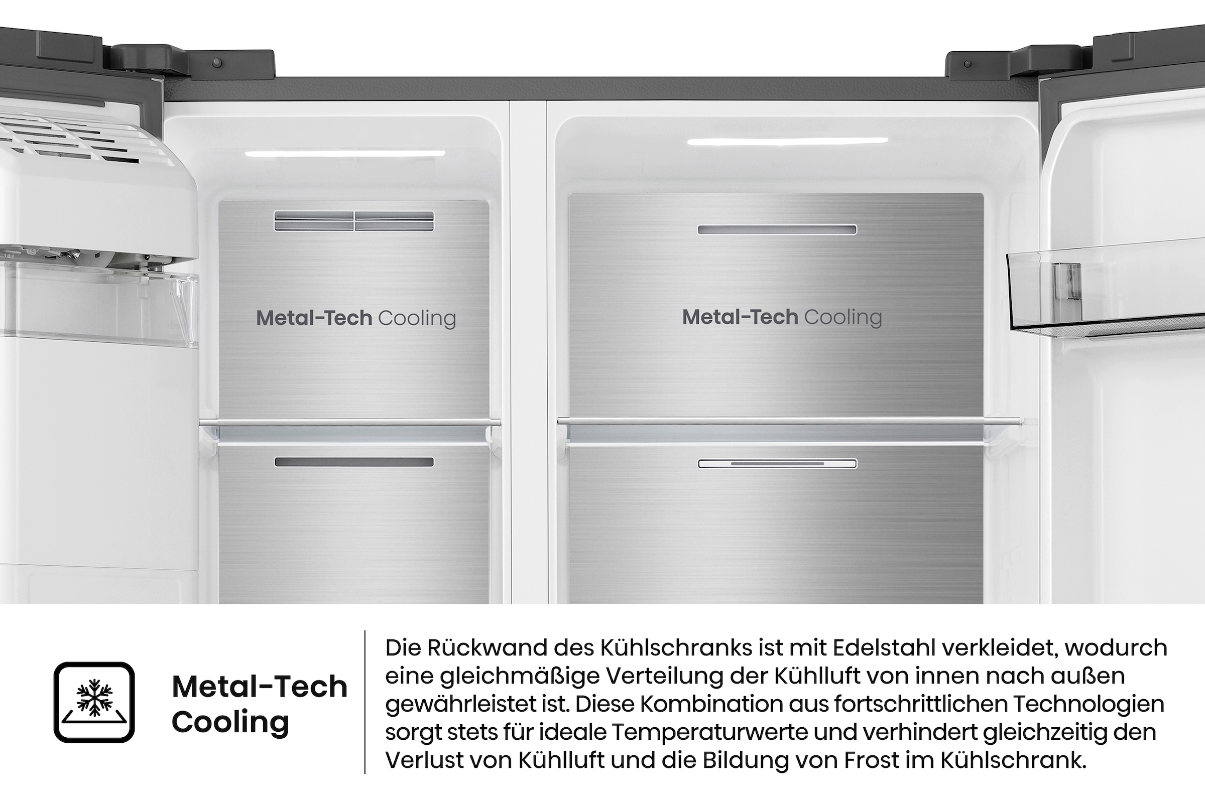 Hisense Side-by-Side »MS91528IC« 178,6 cm hoch 91,1 cm breit mit Wasser-/Eisspender, kein Festwasseranschluss dank Tank