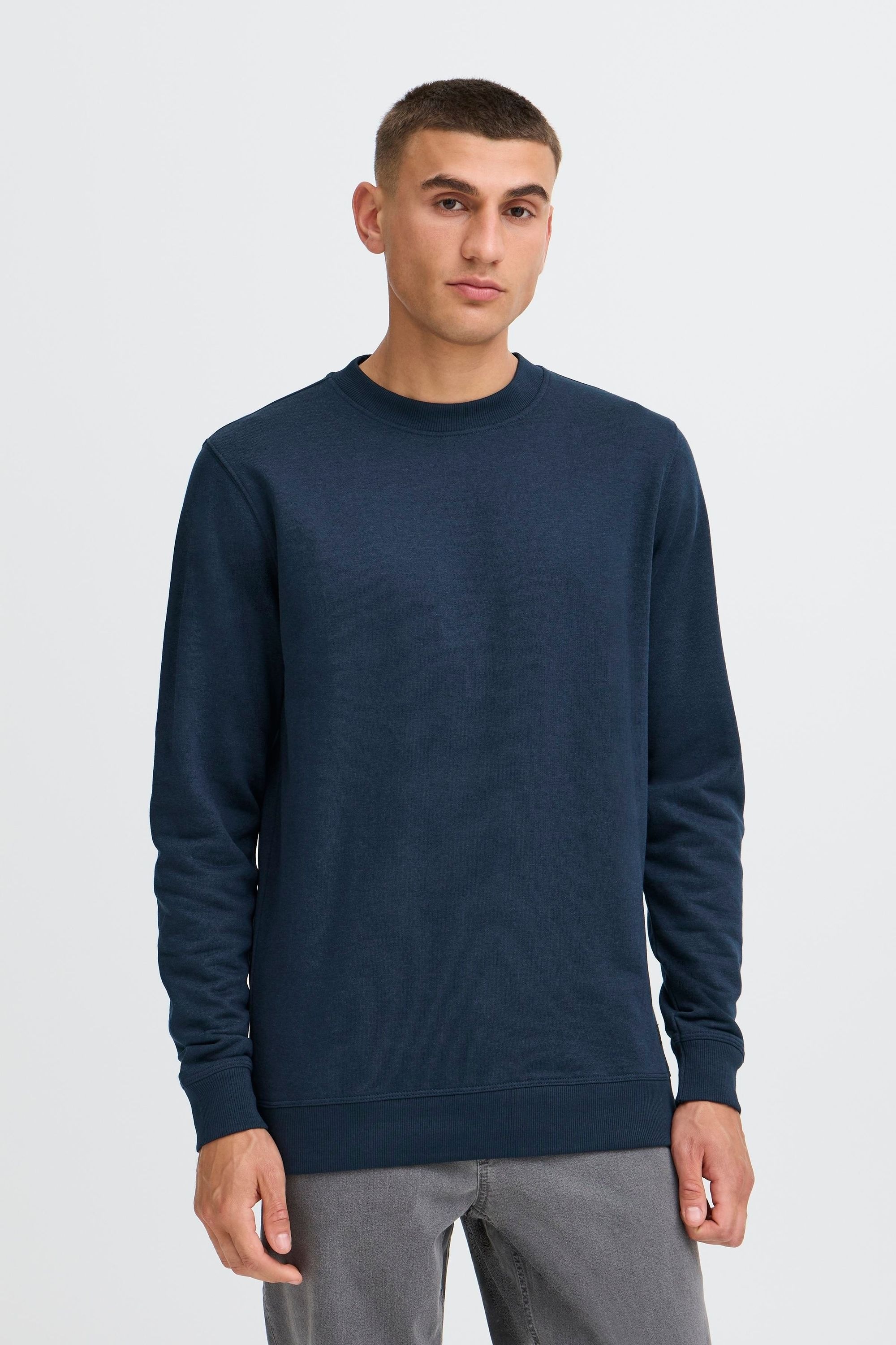 !solid Longpullover SOLID "Sweater SDAULA", Herren, Gr. XXL, blau (insignia blau), Obermaterial: 65% Polyester PES. 35% Baumwolle CO., Pullover Longpullover 2