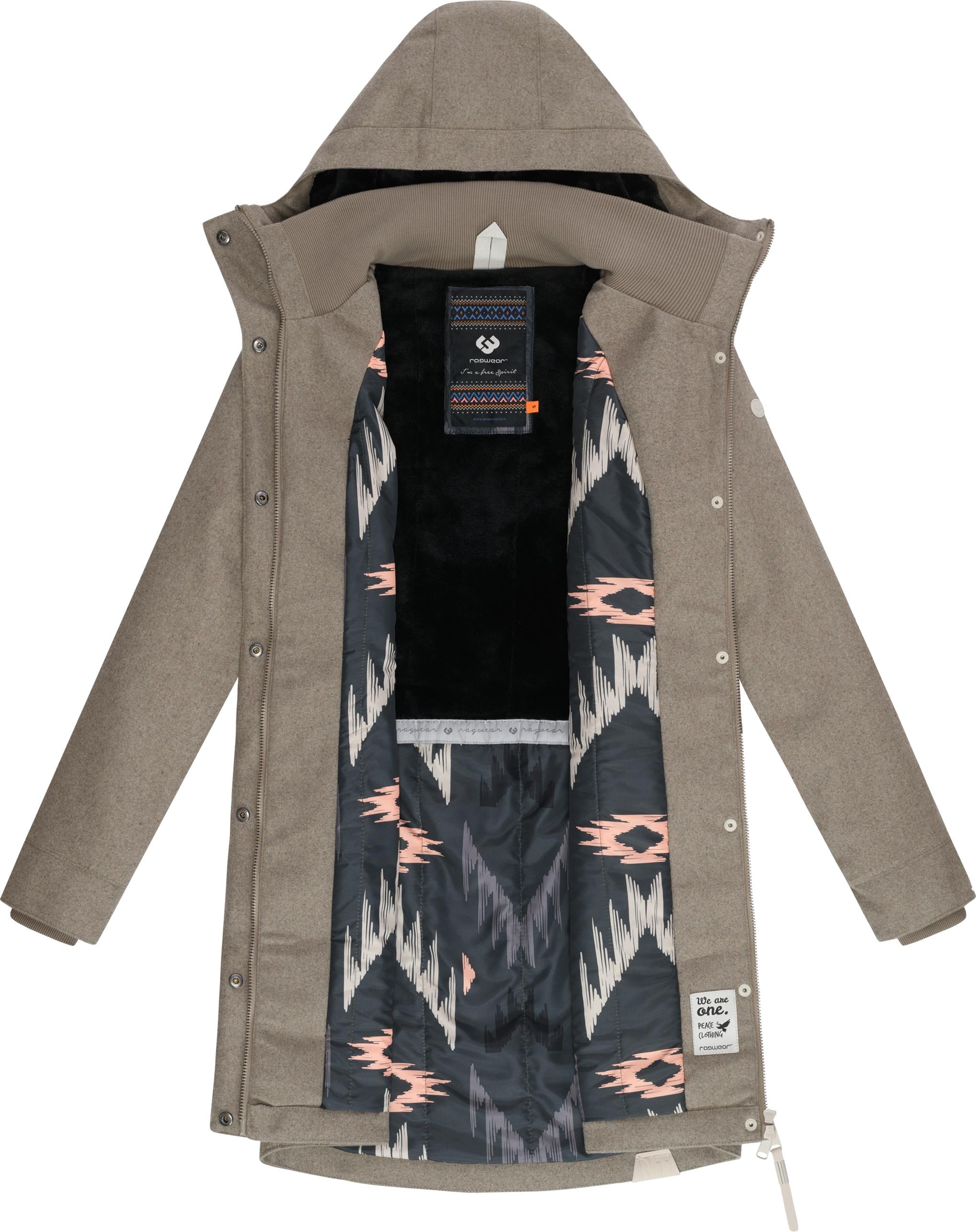 Ragwear Wintermantel »Jannisa Coat« Klassischer Damen Kurzmantel mit Kapuze