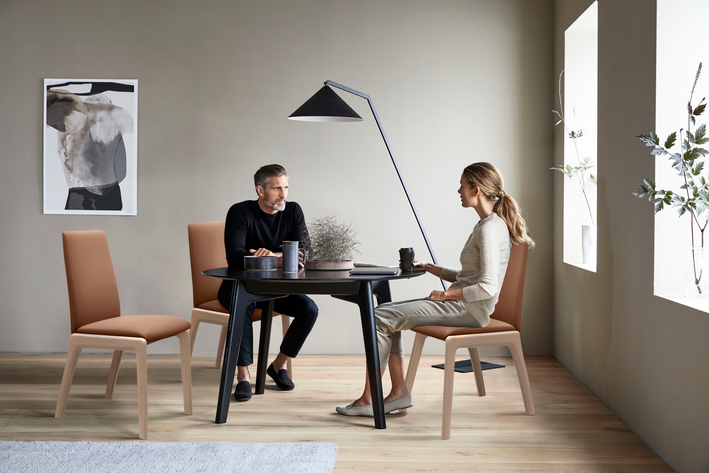 Stressless® Polsterstuhl »Laurel«, Leder BATICK, Low Back, Größe L, mit abgerundeten Beinen in Schwarz