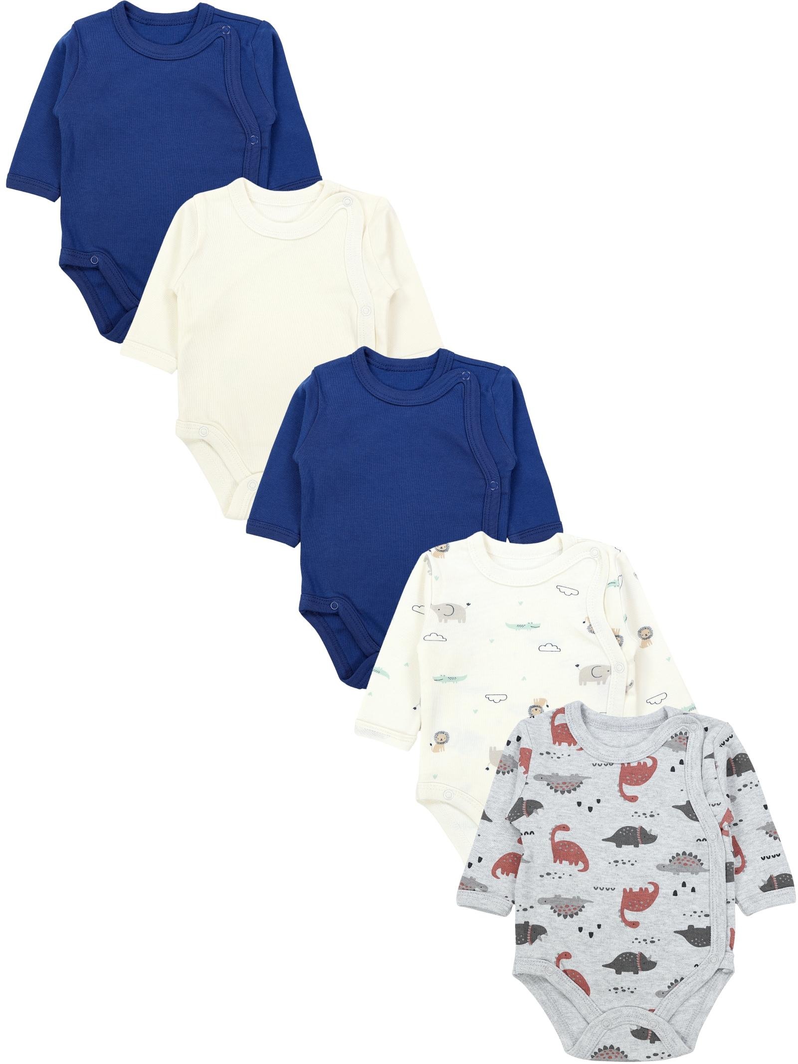 TupTam Langarmwickelbody "Wickelbody Baby Langarm Wickelbody 5er Pack"