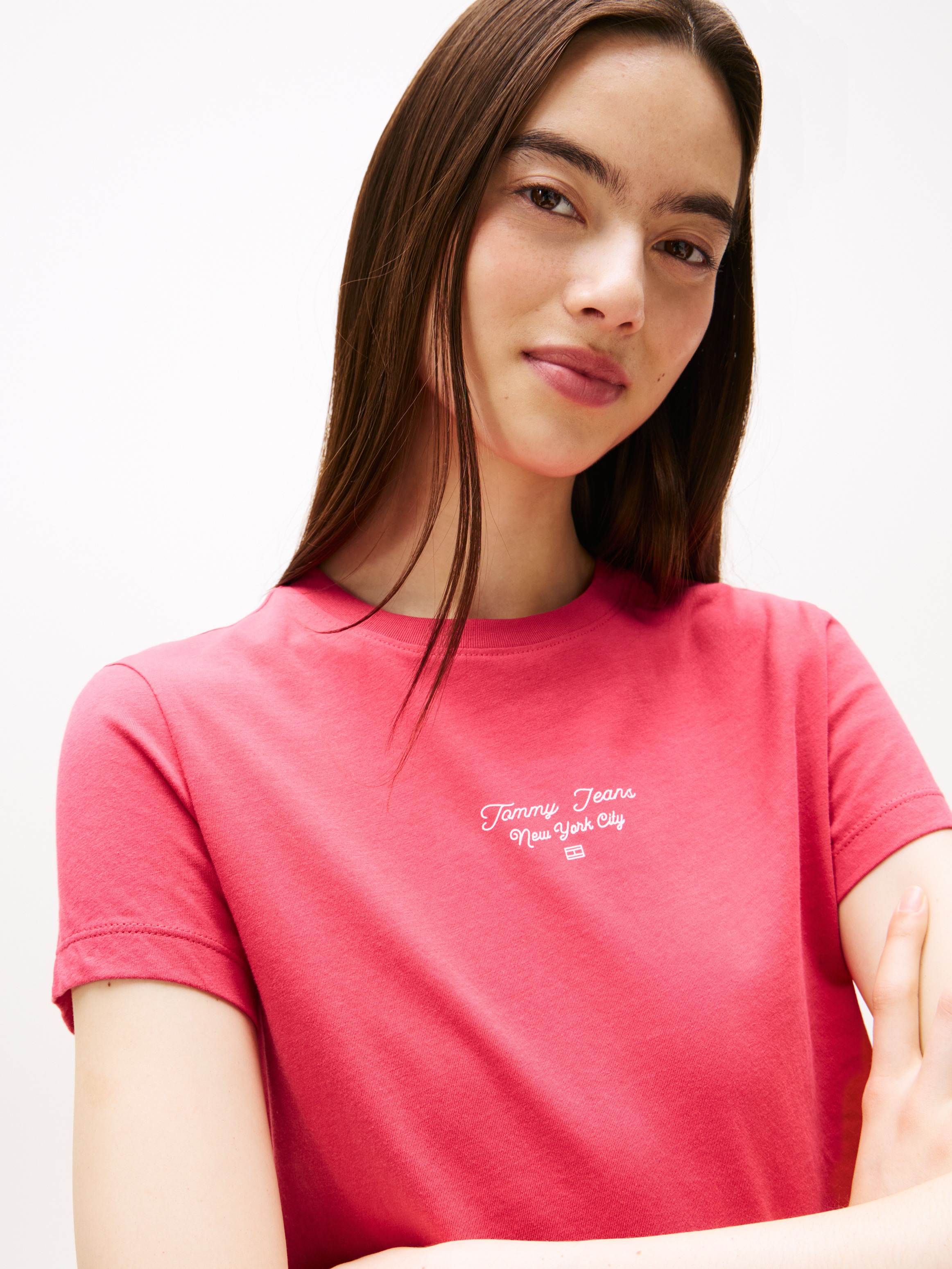 Tommy Jeans Kurzarmshirt "TJW SLIM ESS LOGO 1 TEE EXT" günstig online kaufen