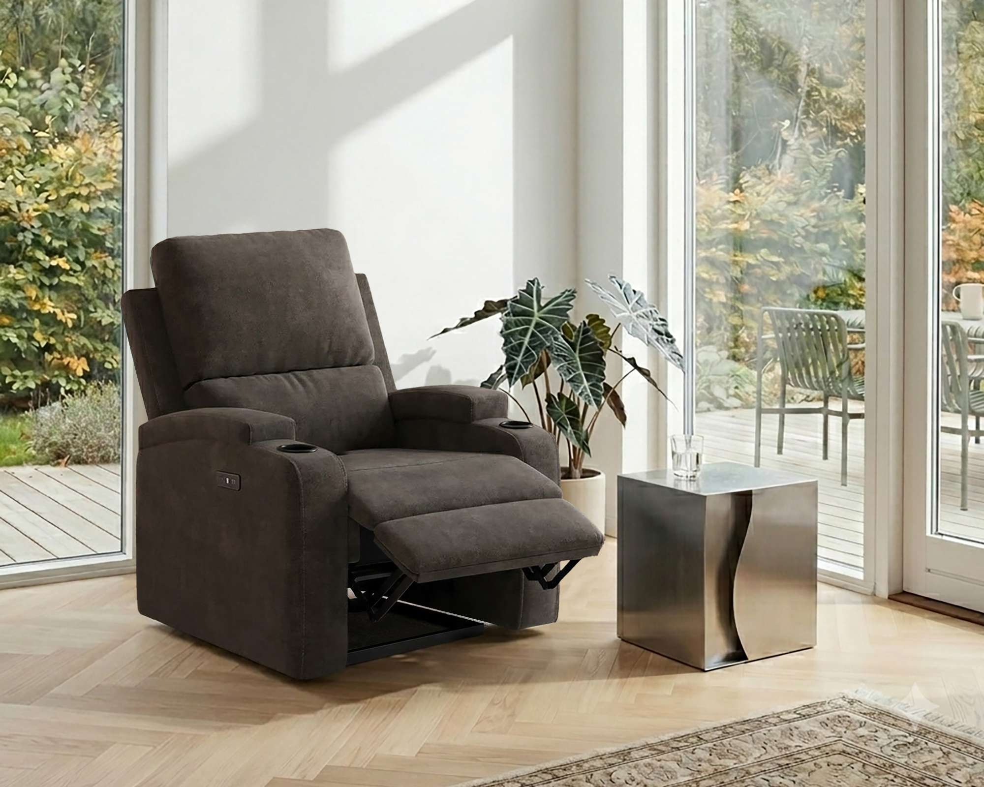 OTTO home Relaxsessel "NAPORI Microfaser, Kinosessel, Multimedia-Sessel" TV-Sessel mit manueller u elektrischer Relaxfunktion u. Getränkehalter