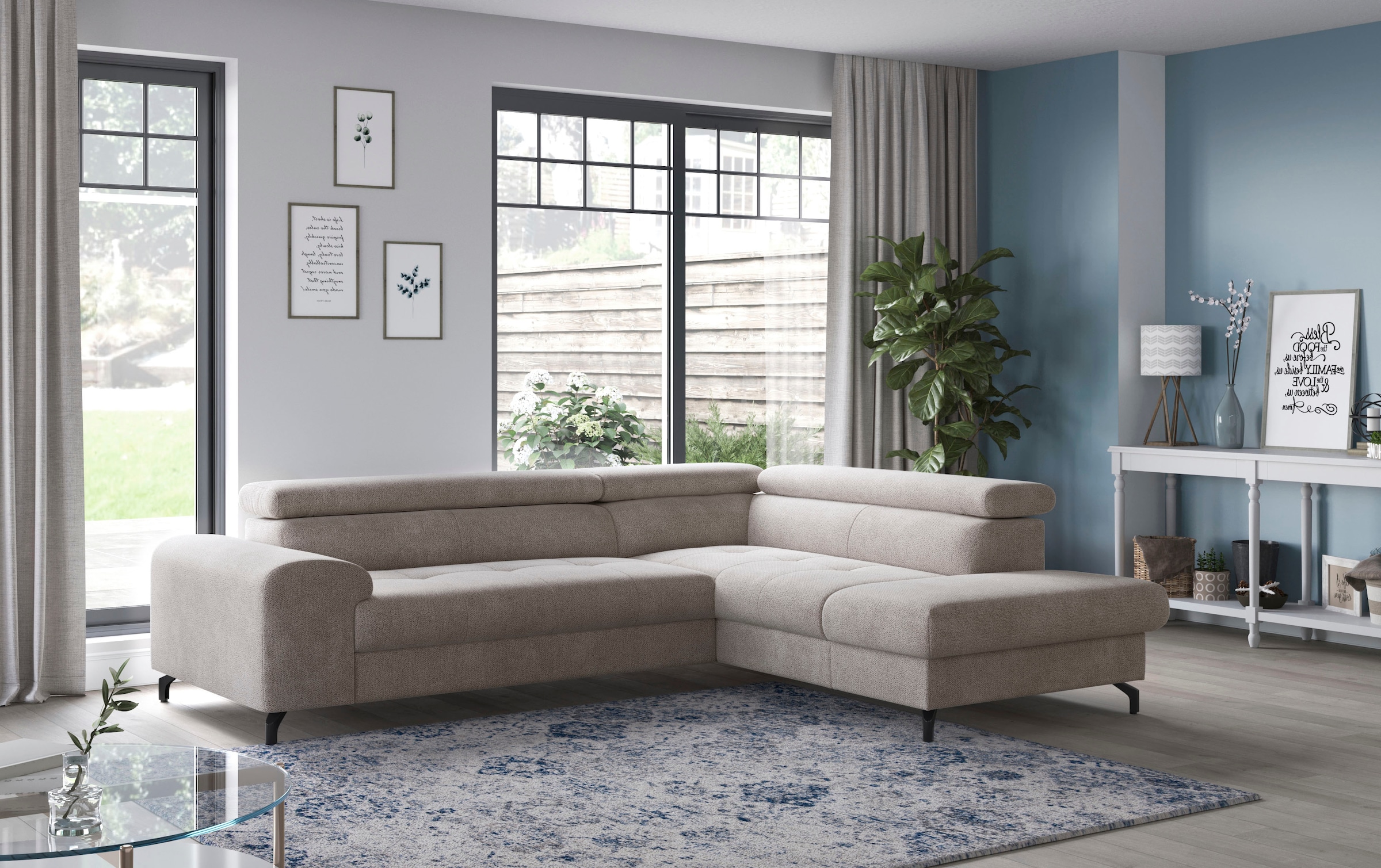 COTTA Ecksofa "Aura L-Form", mit Schlaffunktion, Bettkasten und Kopfteilver günstig online kaufen