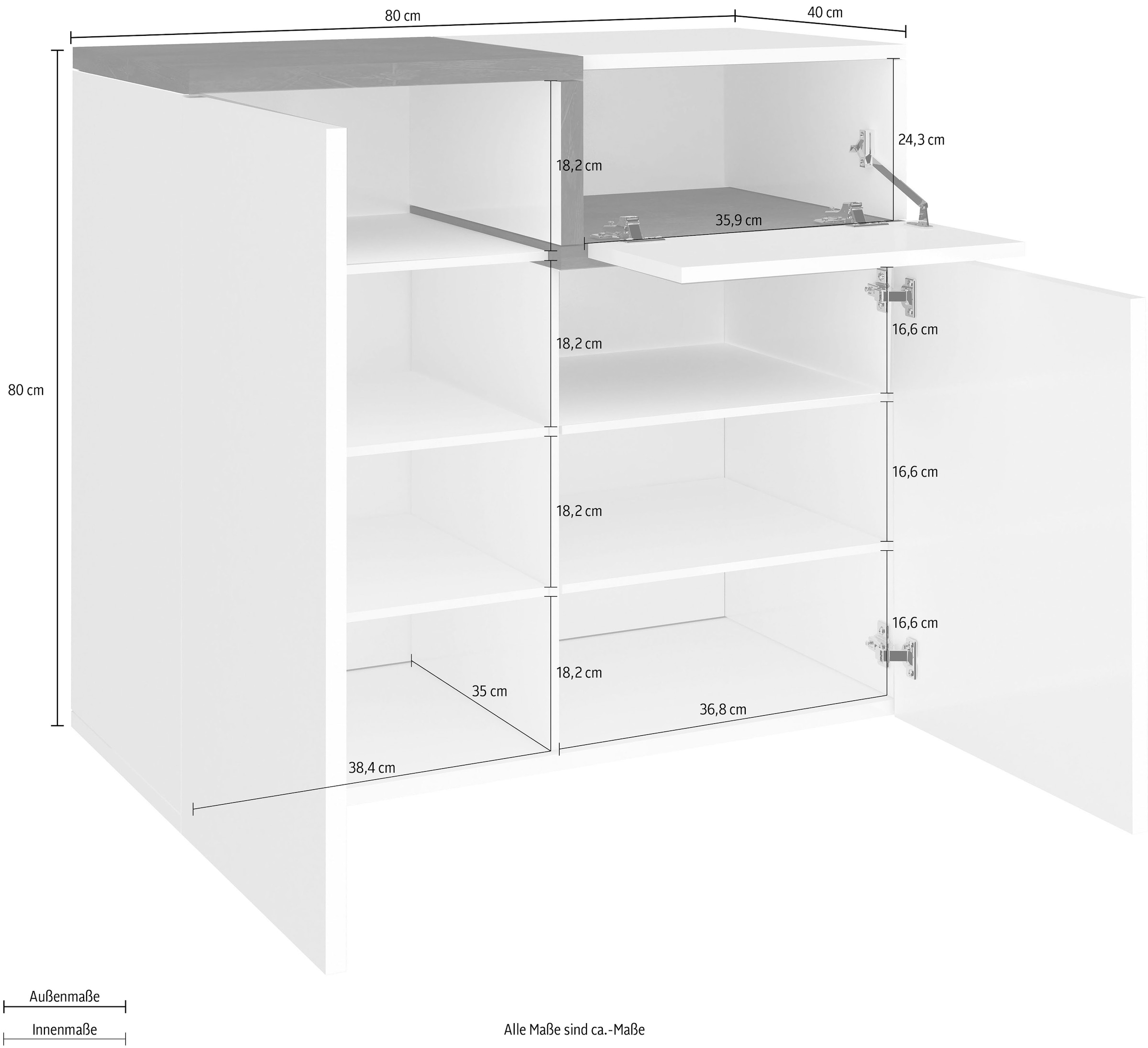 INOSIGN Schuhschrank »Zet«, Breite 80 cm