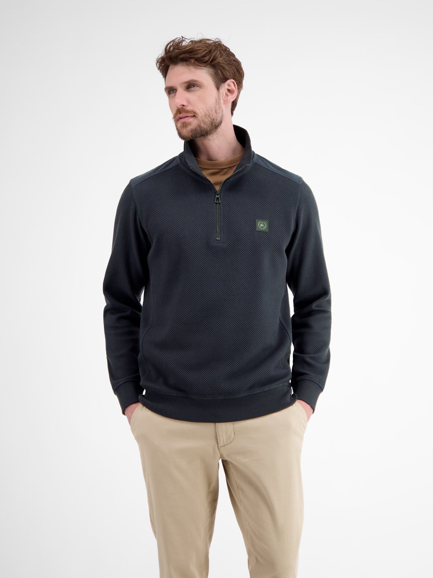 LERROS Sweatshirt "LERROS Herren Troyer in sportiver Struktur" günstig online kaufen