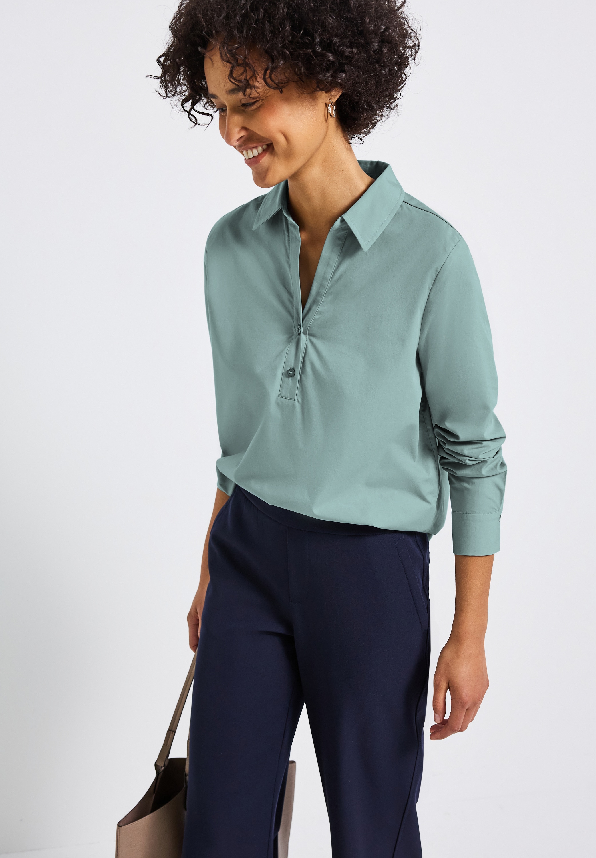 STREET ONE Hemdbluse aus reiner Baumwolle