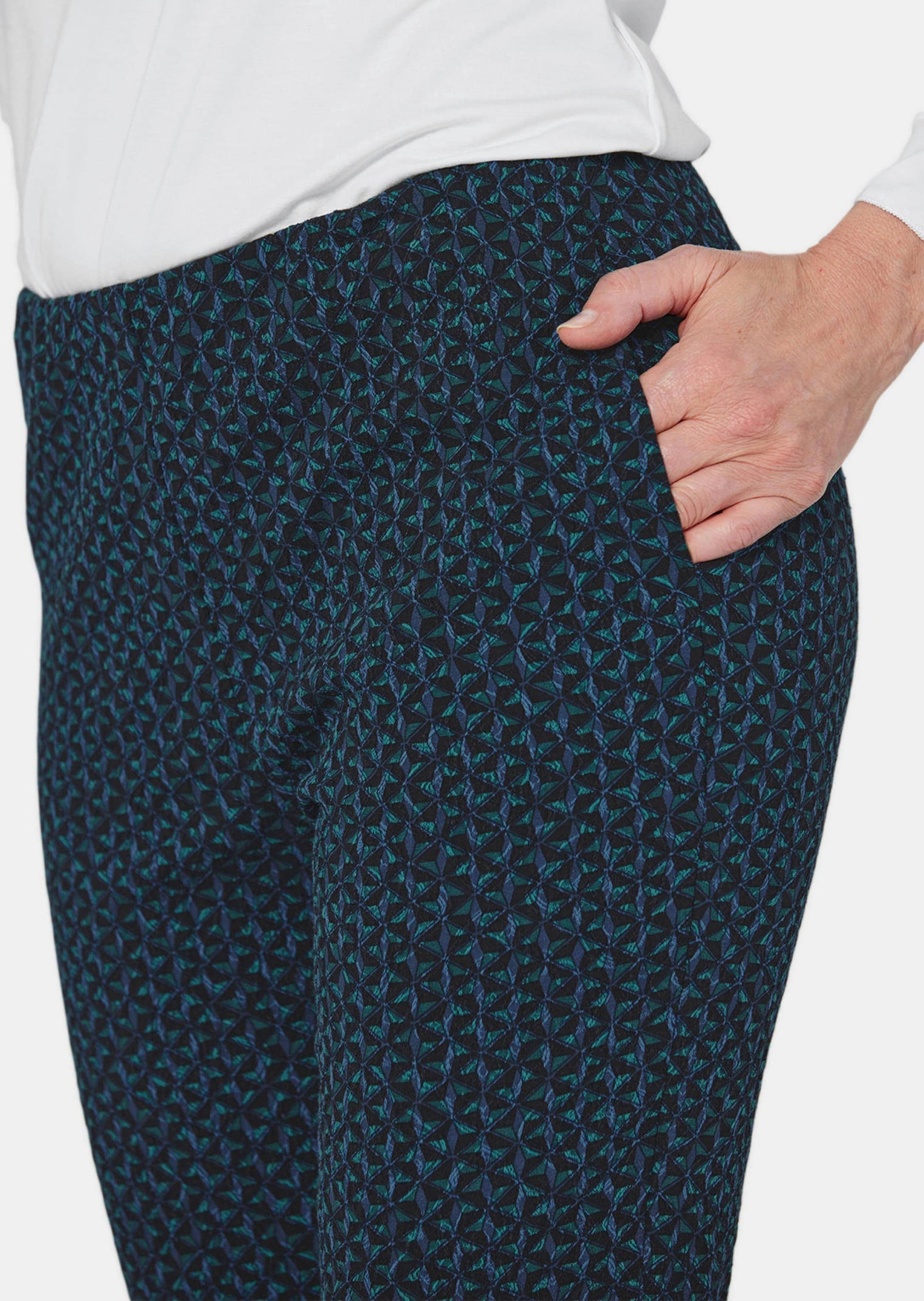 GOLDNER 2-in-1-Hose »Jacquardhose LOUISA Druckhose LOUISA mit Jacquard-Muster«