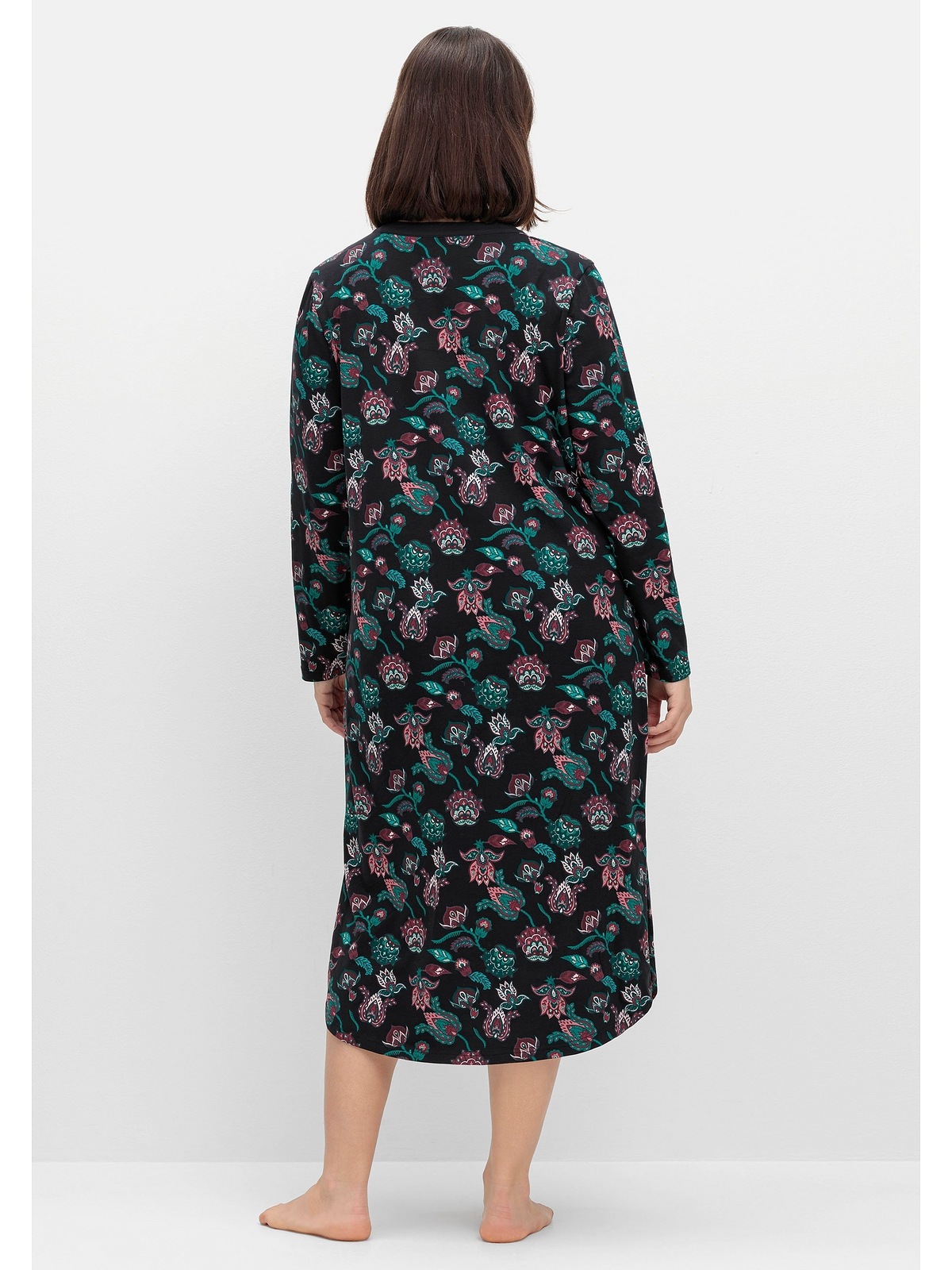 Sheego Nachthemd »Große Größen«, mit Blumenprint und Knopfleiste