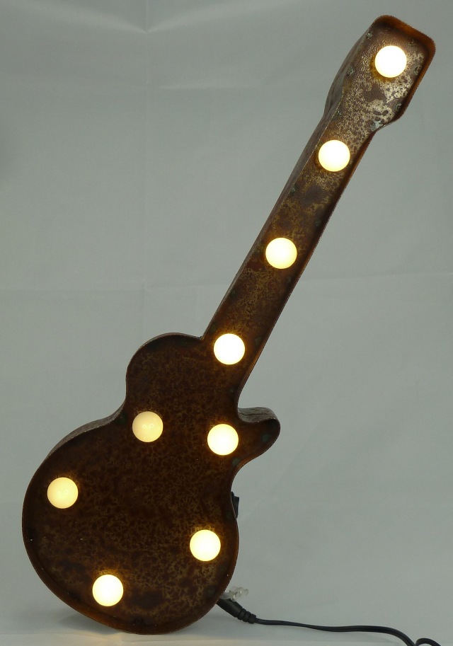 MARQUEE LIGHTS Guitar cm - kaufen 9 Old Tischlampe »Old LEDs Guitar«, 38x13 BAUR flammig-flammig, 9 mit | Dekolicht festverbauten LED Wandlampe